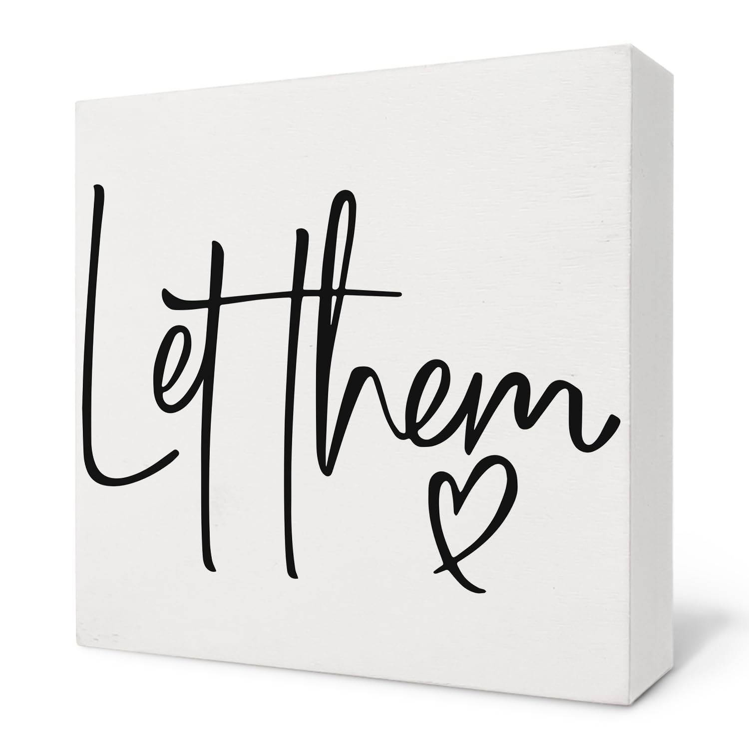 Nvotell Let Them Wooden Sign - Mental Health Quotes Wood Box Signs 5x5 Inches, Let Them Desk Tabletop Signs for Home Decor Shelf