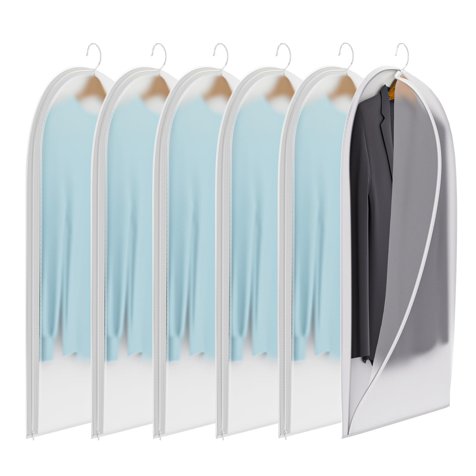 Xuksuns Clear Garment Bags For Hanging Clothes,40In Dress Bags Clothing Bags Suit Bags Coat For Sweater Closet Storage Moth Proo