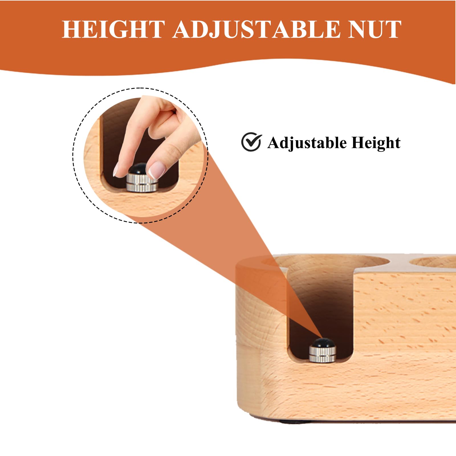 Mojae Espresso Tamping Station, Tamper Station, Wooden Coffee Tamper Holder, Portafilter Holder With Anti Slip Bottom, 3 Holes F