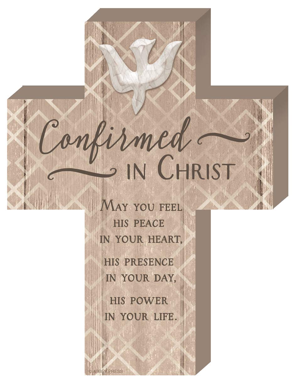 Abbey Gift (Abbey & CA Gift 8x6 Confirmation Boxed Wood Cross W/Easel, 8 x 6 x 1 inches, Multi