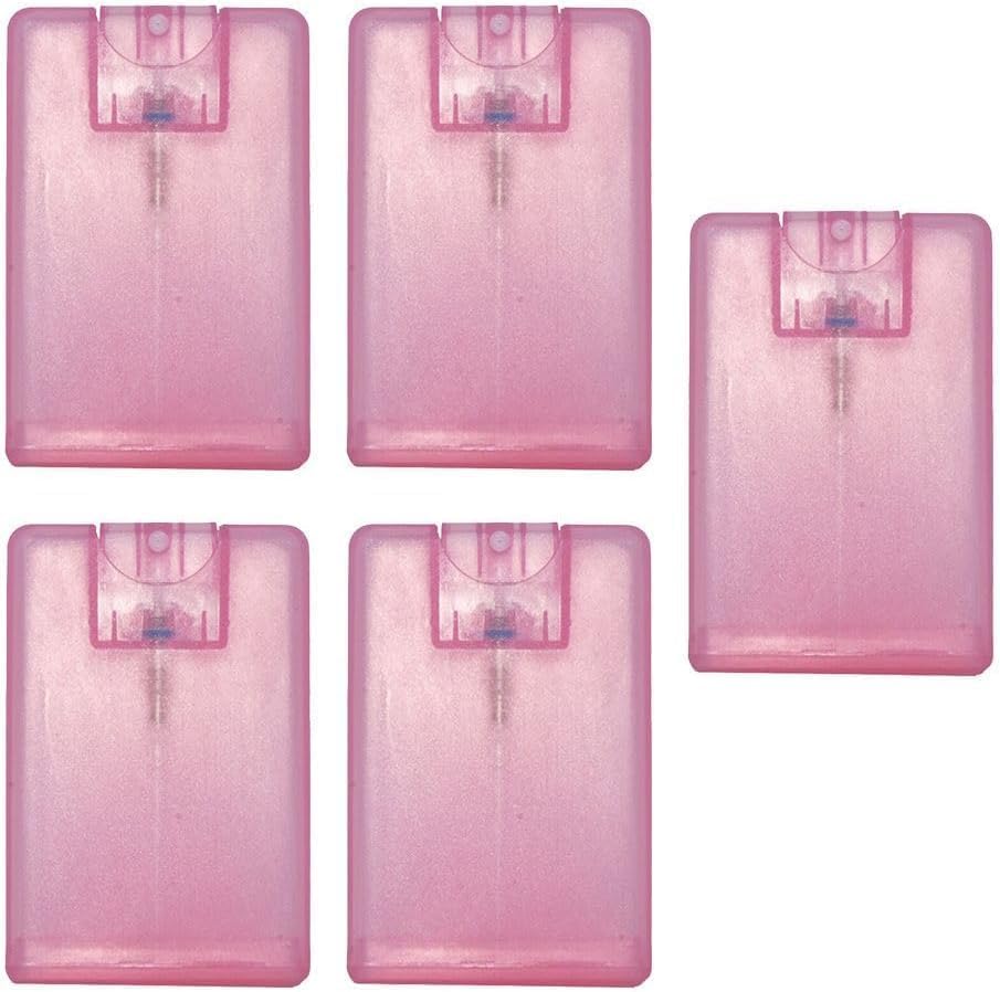 PurYupearl 5Pcs PinkCard Type Spray Bottles Portable Fine Mist Spray Bottle Travel Bottle Refillable Cosmetic Spray Bottles for 