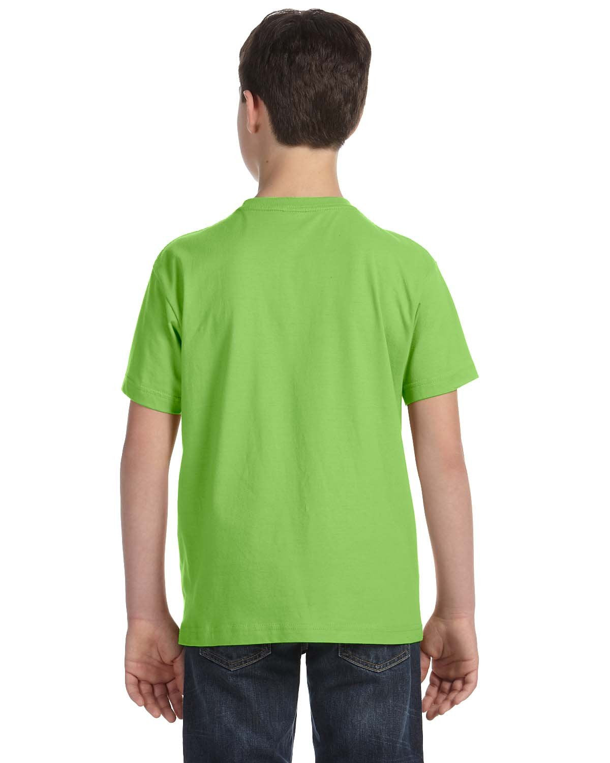 LAT Youth 100% Cotton Jersey Crew Neck Short Sleeve Tee  Key Lime  Medium