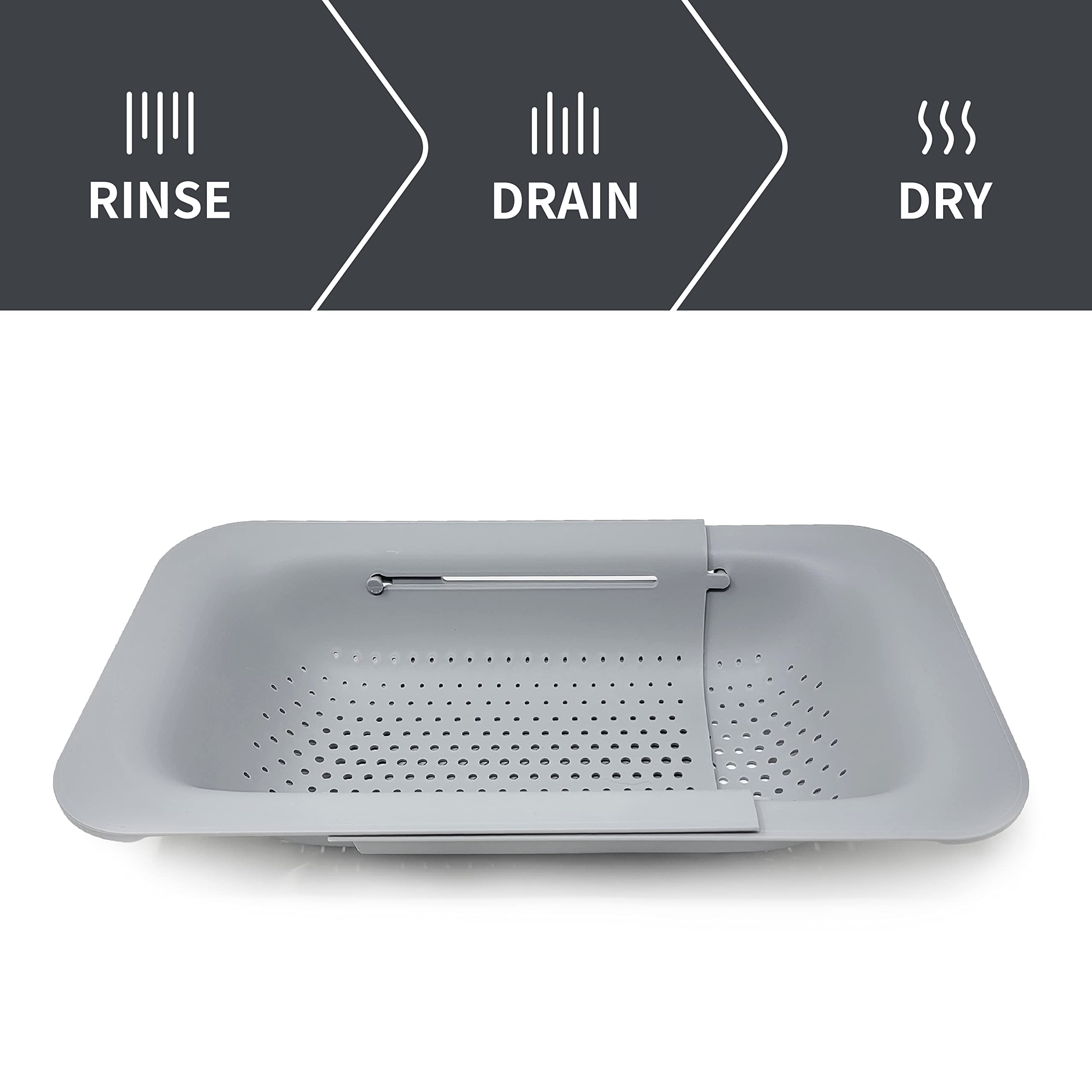 Makerstep Over The Sink Colander Strainer Basket - Expandable, Wash, Drain, And Dry. - New Home Kitchen Essentials, Multifunctio