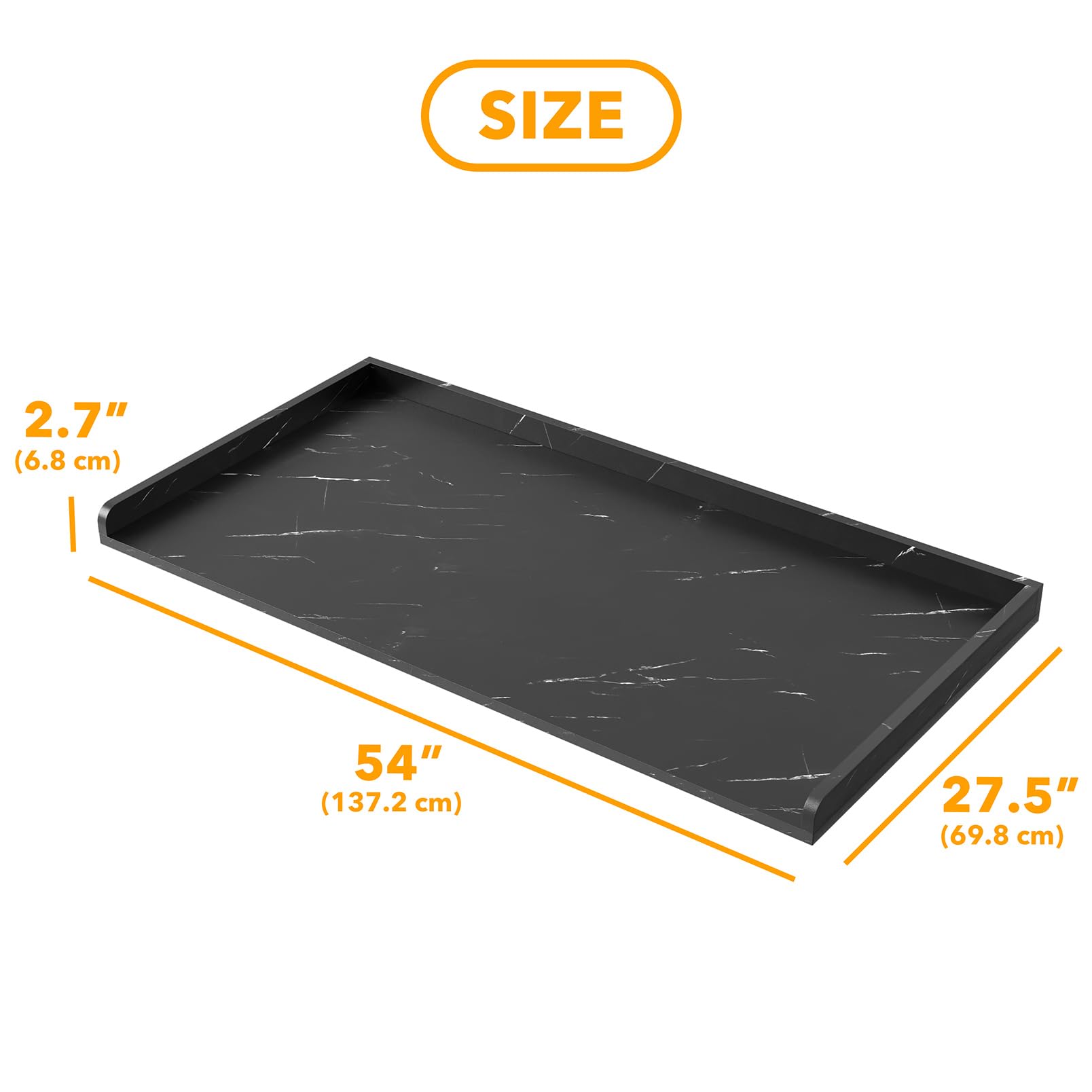 Spaceaid Washer Dryer Countertop, Laundry Wood Shelf Topper With Edge, 54'' Width X 27.5'' Depth Cover Guard Organizer For Washe