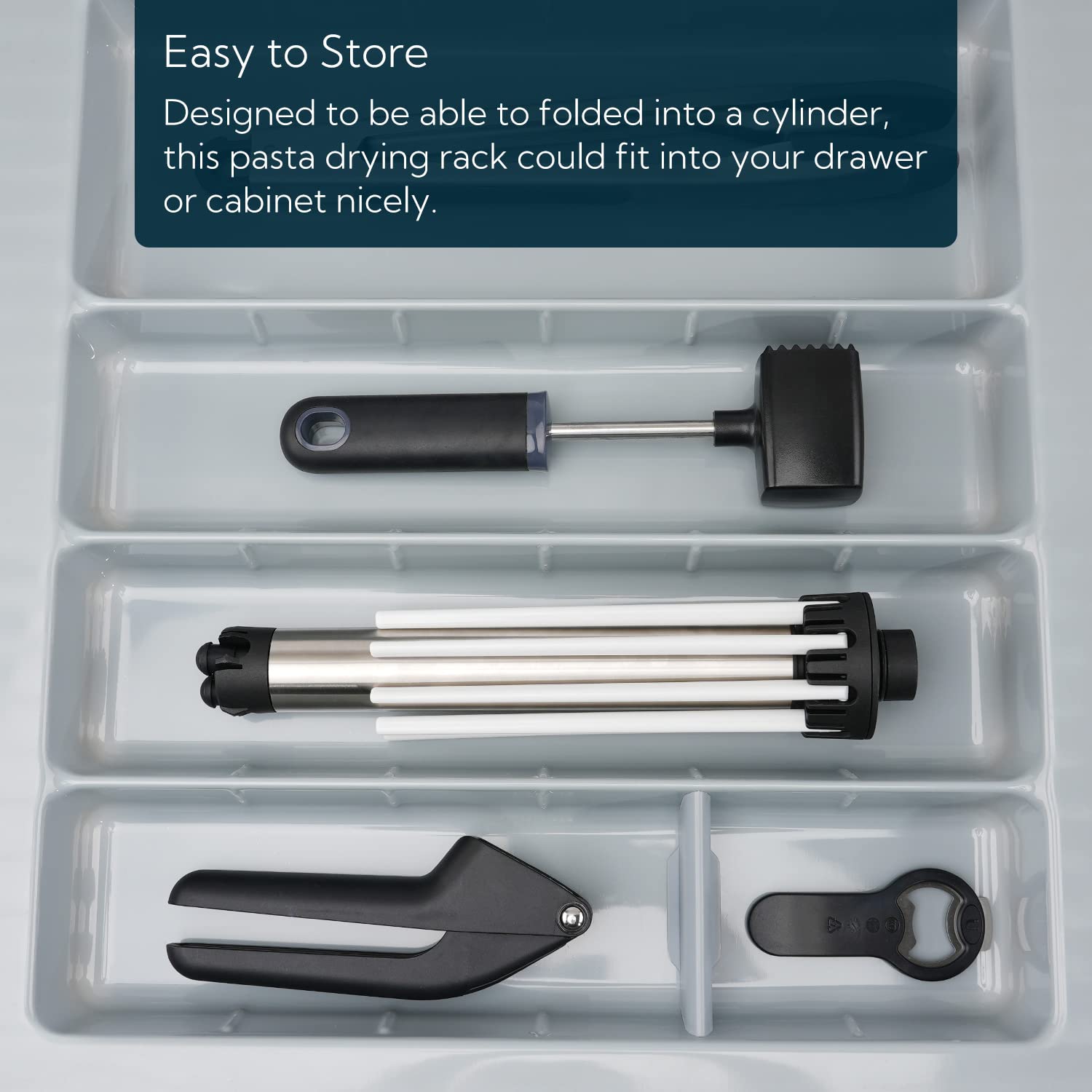 Kitchendao Collapsible Pasta Drying Rack, Easy Storage, Quick Set Up, Foldable Pasta Dryer Rack, Spaghetti Noodle Tree Stand Han