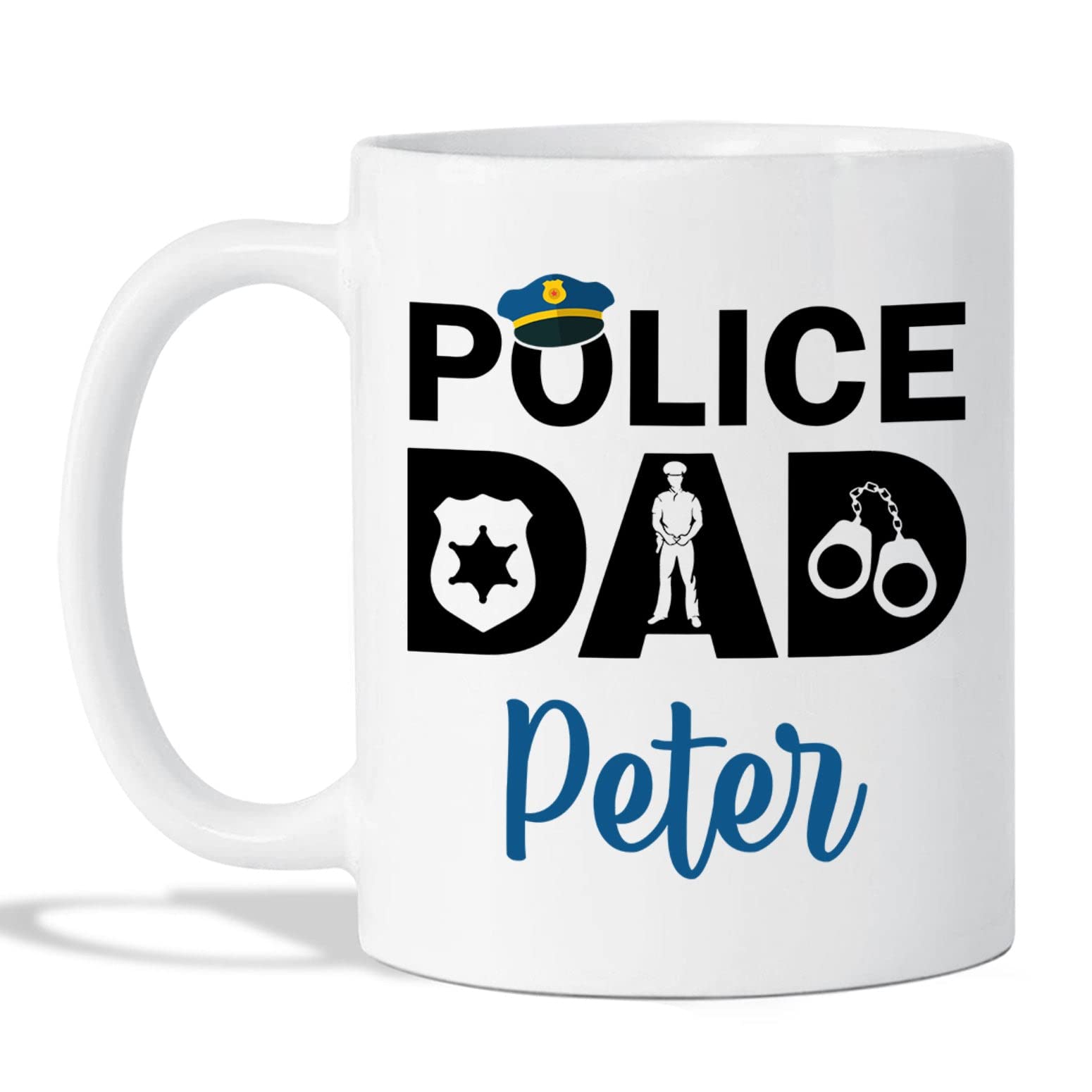 Police Officer Gifts, Police Dad Mug, Personalized Police Officer Mug Custom Name Mug For Police Officer, Blue Line Mug, Cop Mug