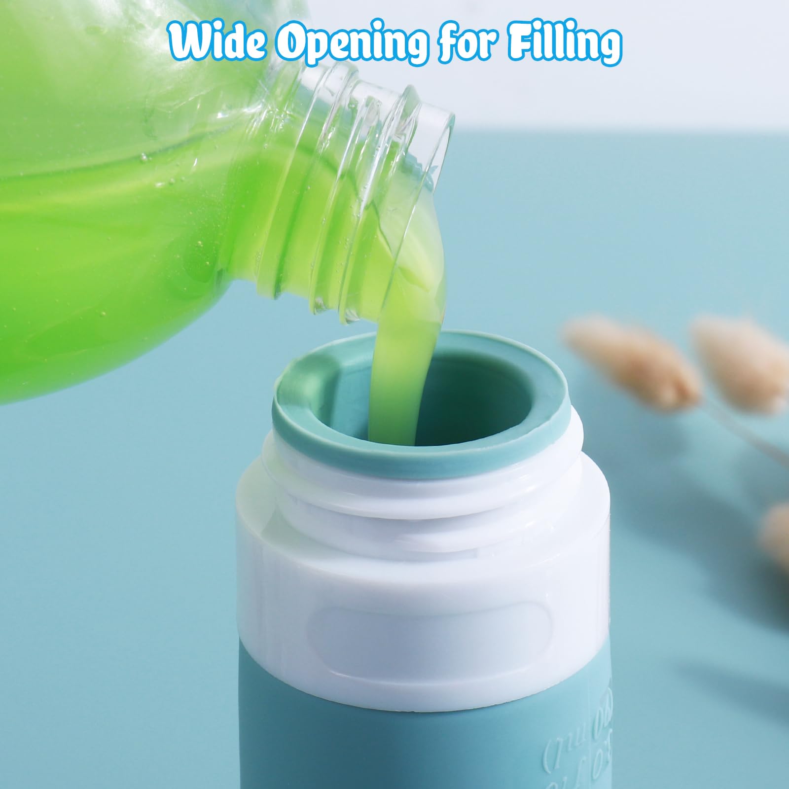 Glamfields Travel Bottles For Toiletries, Tsa Approved 3Oz Size Leak Proof Silicone Containers For Shampoo, Conditioner,Easy To