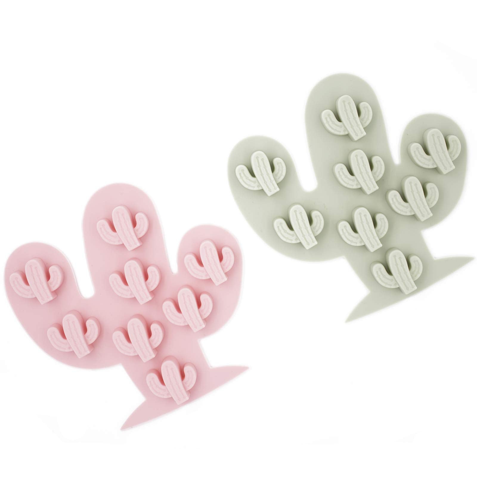 Moldfun 2Pcs Mini Cactus Ice Cube Tray Set Small Cacti Silicone Molds For Making Small Soap Chocolate Candy Gummy Baking Cake Je