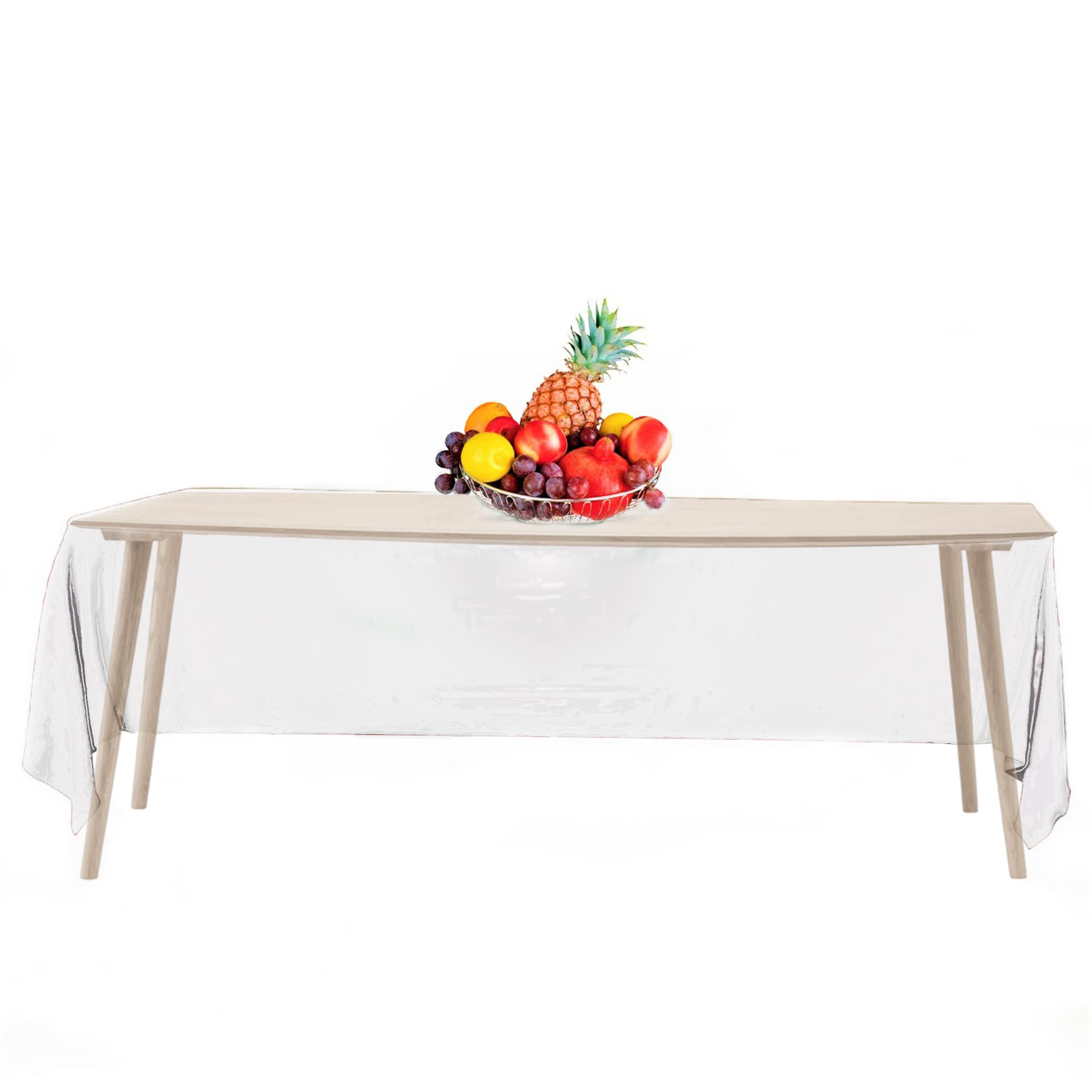 14 Pack Premium Clear Plastic Tablecloth - 54 X 108 In. Disposable Rectangle Plastic Table Cloth - Decorative Rectangle Table Co