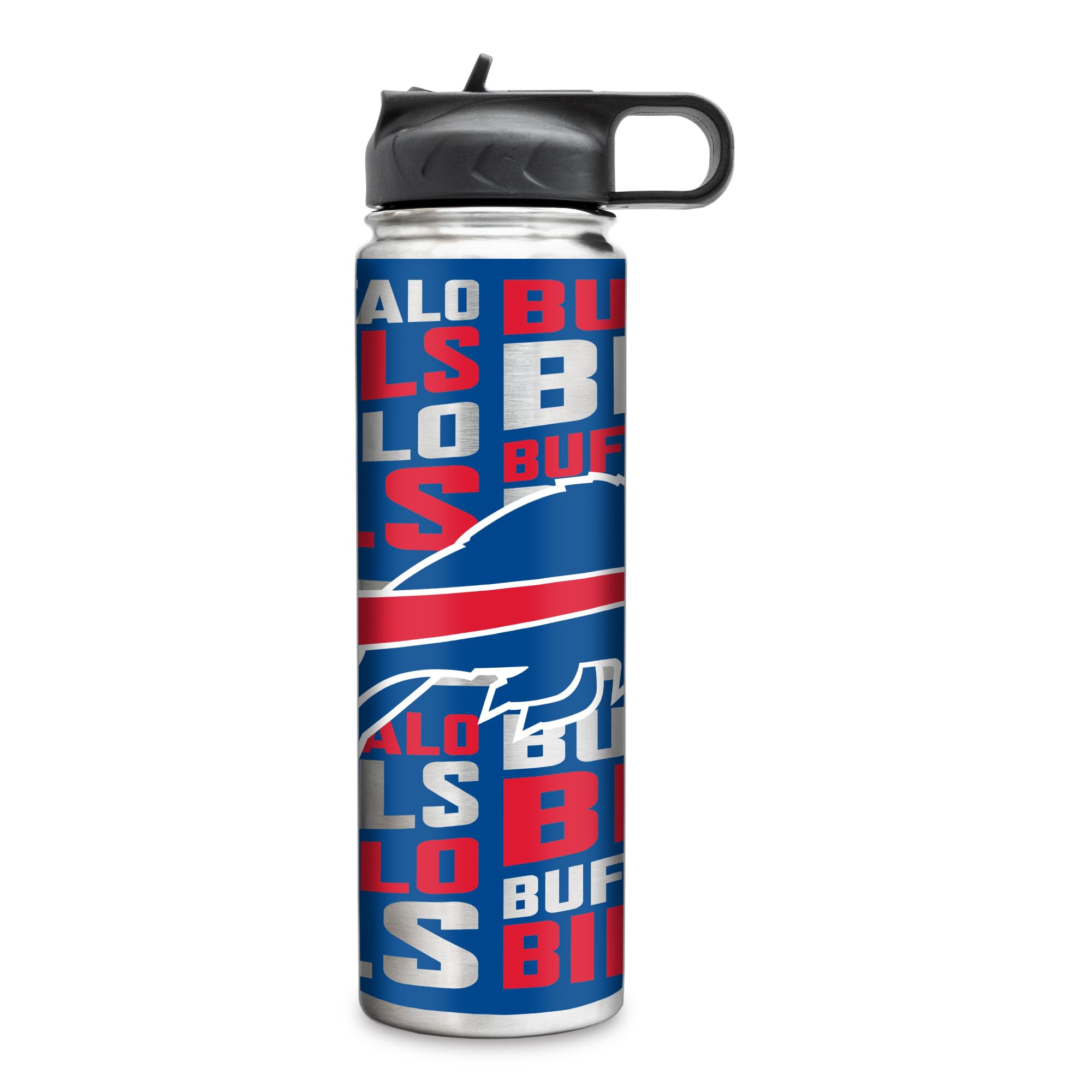 Rico Industries NFL Football Buffalo Bills 22oz Stainless Steel Tumbler with Lid - Great For Coffee, Tea, Water or Cocktails