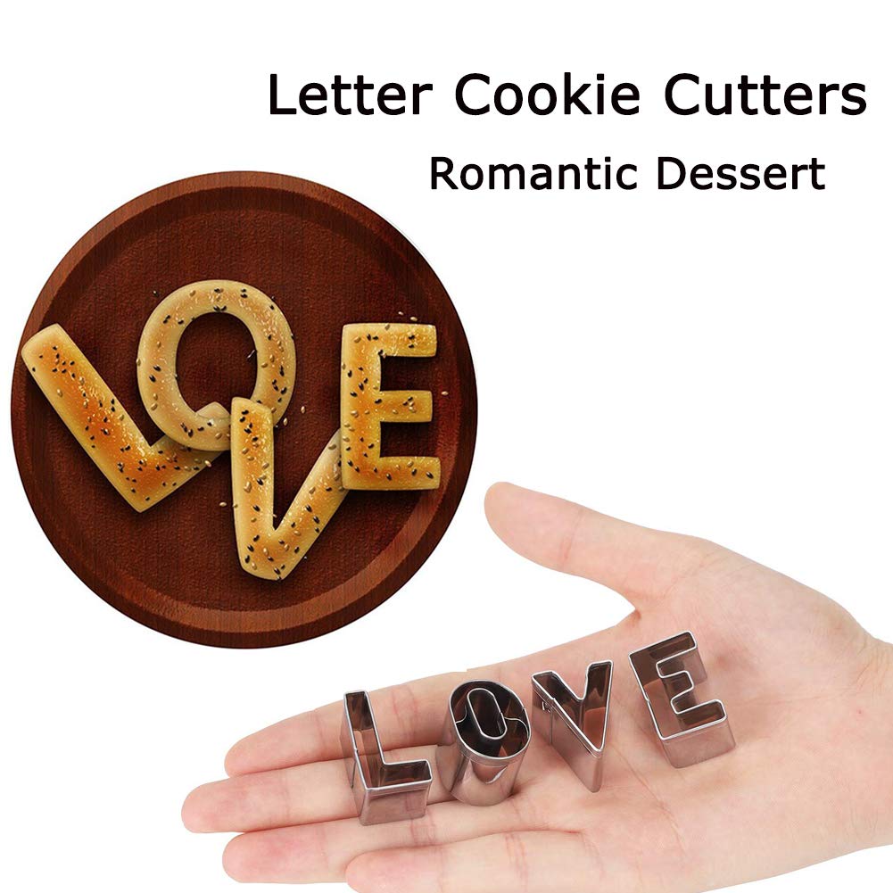 26Pcs Alphabet Cookie Cutters Set Small Stainless Steel Letter Molds For Baking, Pastry, Fondant, Donuts Biscuit, Fruit, Cake De