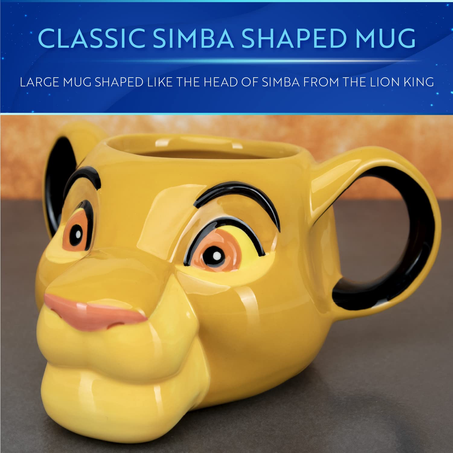 Paladone Simba Lion King Shaped Mug | Novelty Oversized Coffee Tea Ceramic Cup | Unique & Super Fun Way Of Drinking Your Favouri