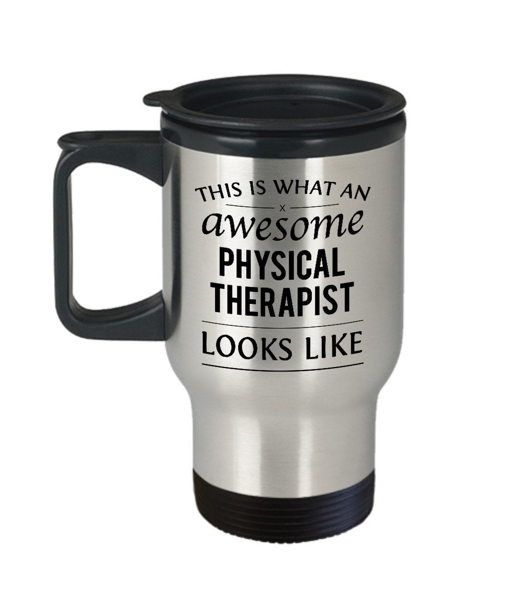 Funny Physical Therapist Insulated Travel Mug - Awesome Physical Therapist - Unique Birthday Christmas Inspirational Tumbler Gif