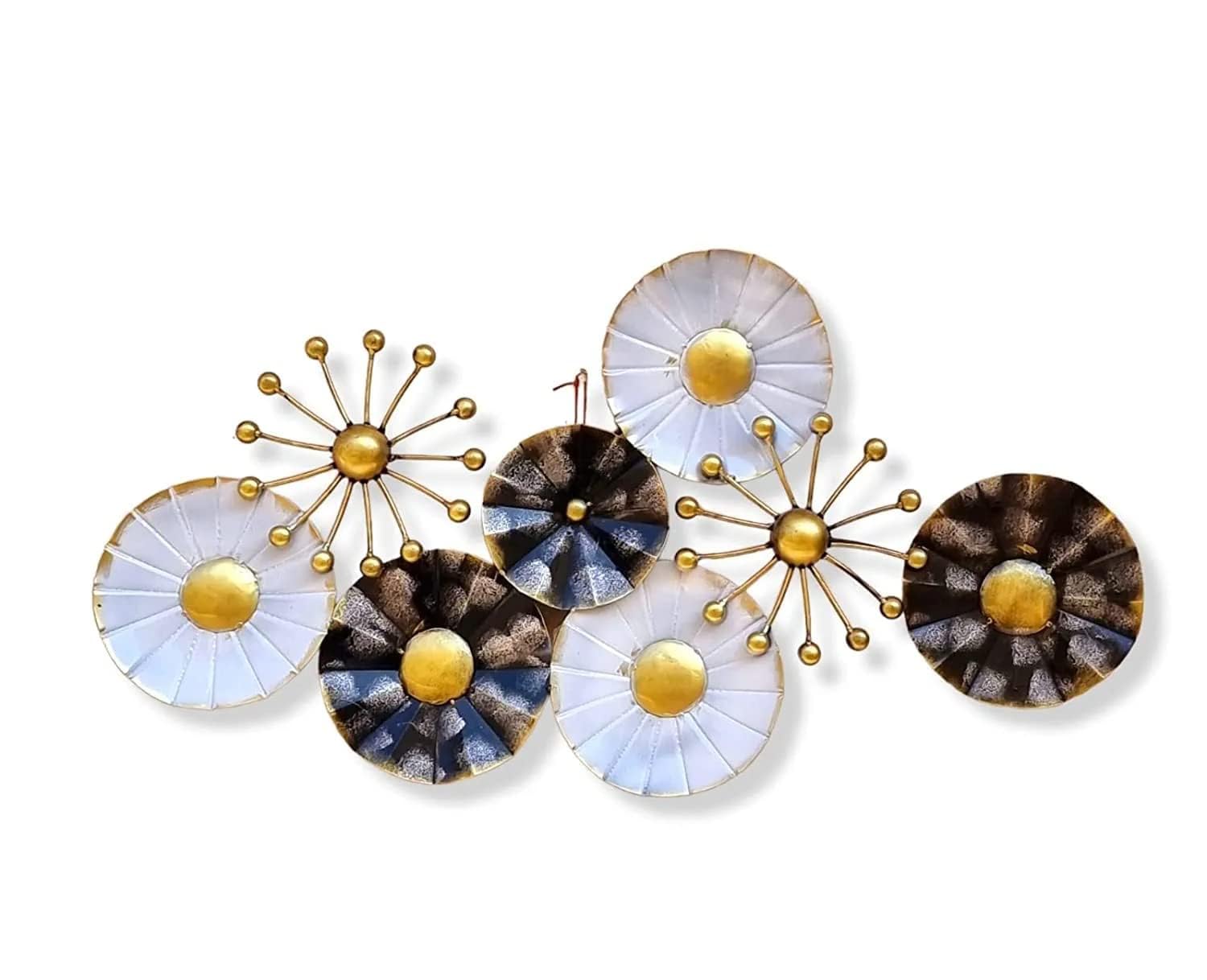 Rsn Metal Metal Beautiful Flower Wall Decor/Wall Sculpture For Living Room Size -35X18 Inches