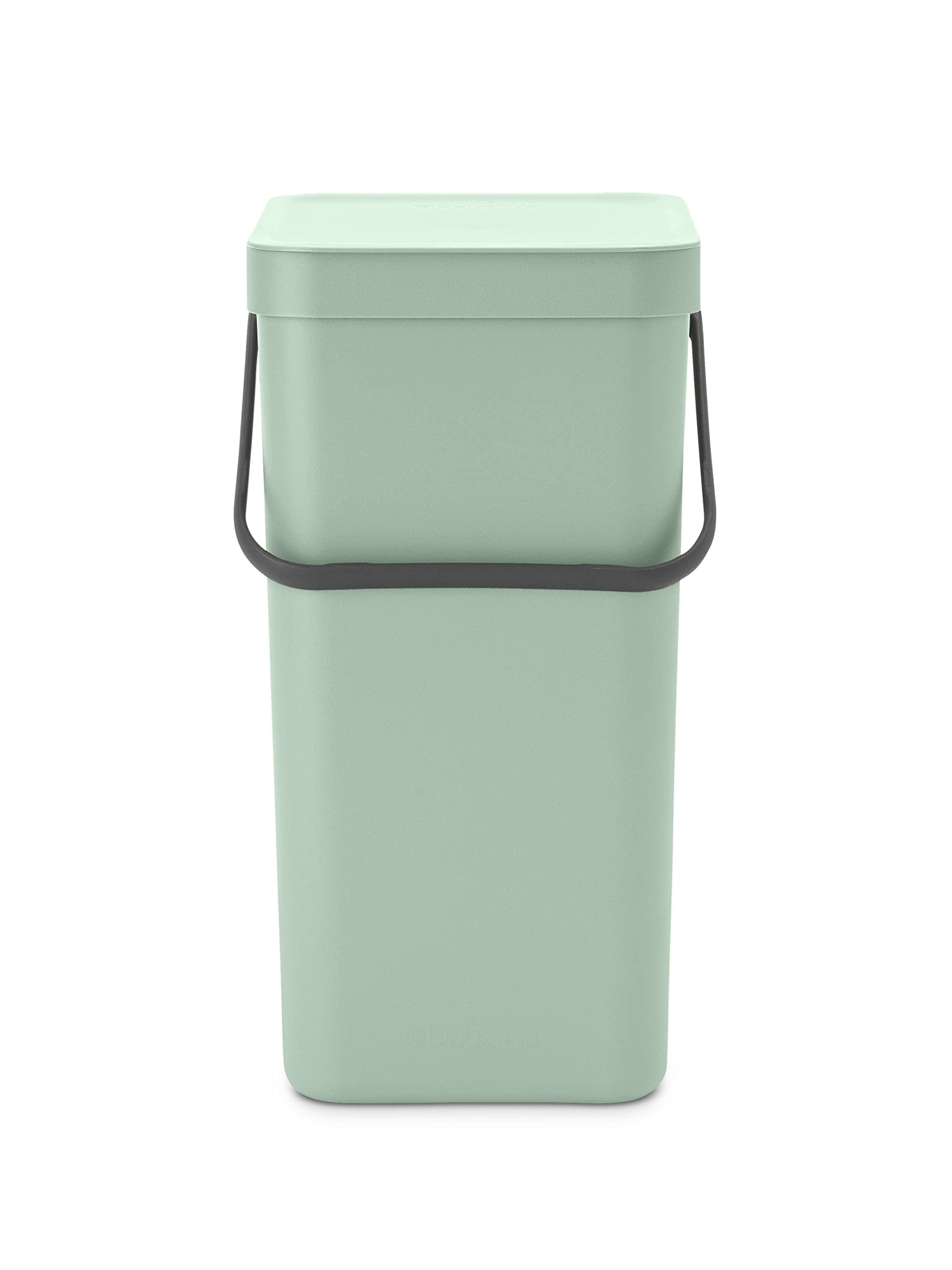 Brabantia Sort & Go Kitchen Recycling Can (42 Galjade Green) Stackable Waste Organiser With Handle & Removable Lid, Easy Clean,