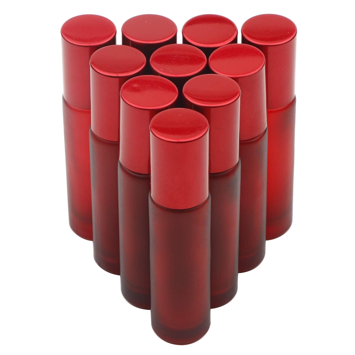 Kesell Empty Essential Oil Roller Bottles, 10 Ml Glass Roll-On Bottles With Stainless Steel Roller Balls, Pack Of 10