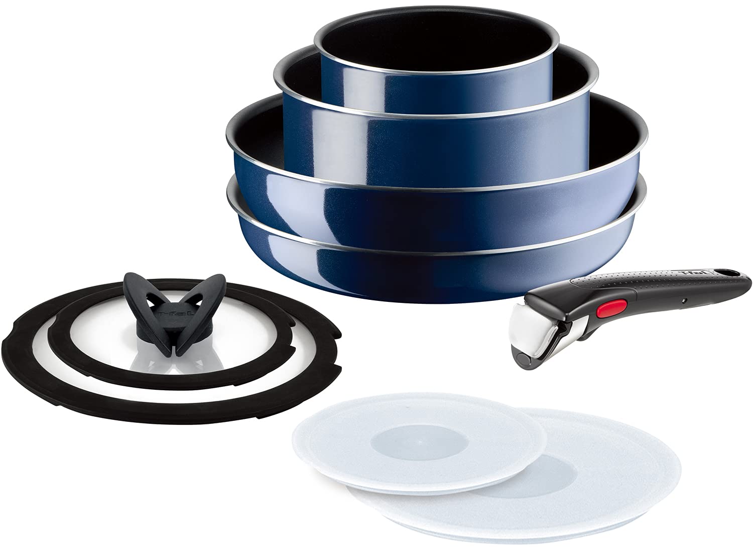 Tefal L43792 9Piece Pot & Pan Set, For Gas Fires, No Harmful Substances Such As PFOA, Ingenio Neo Royal Blue Intense, NonStick