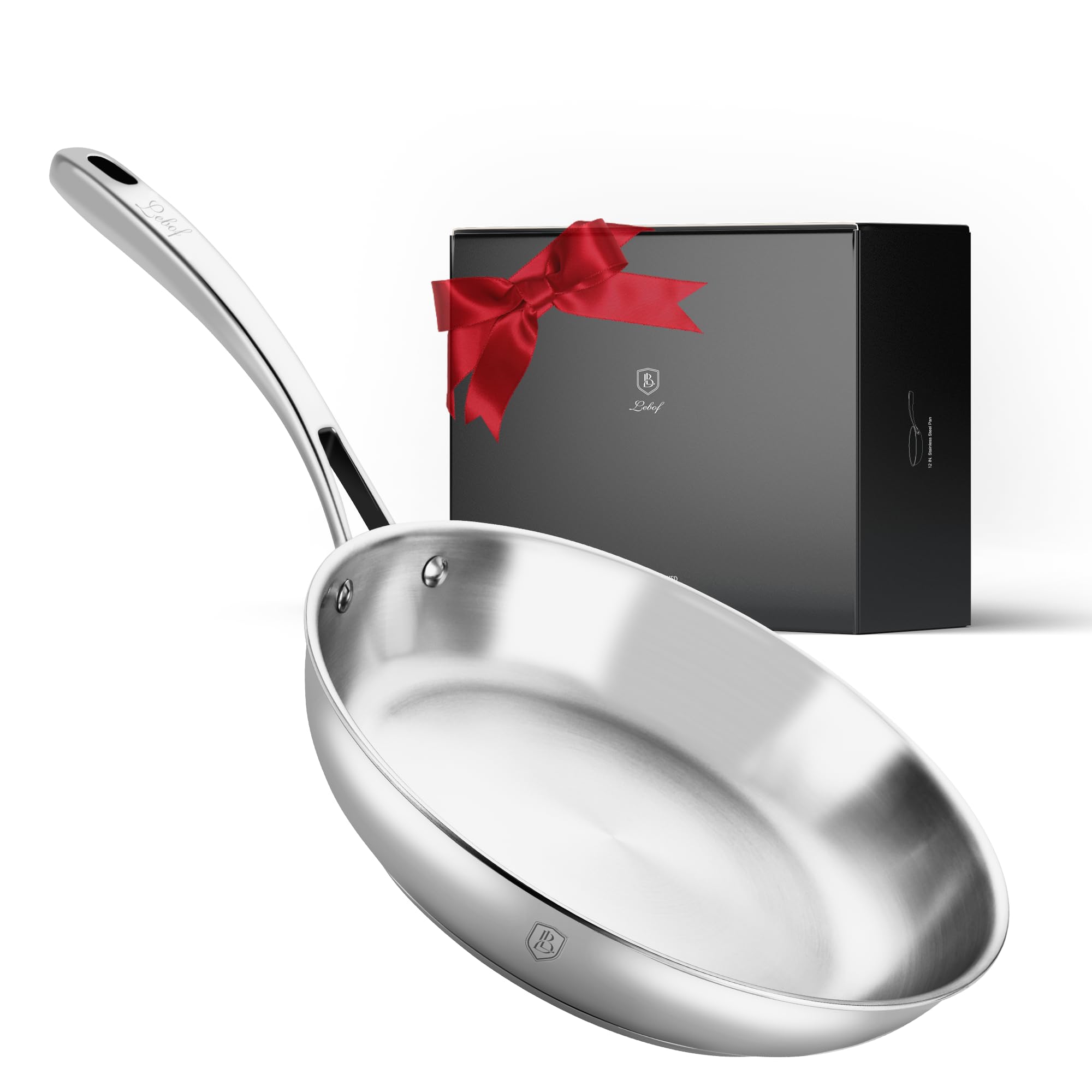 Lebof 12Inch 316 Stainless Steel Frying Pan with HeatControl Base