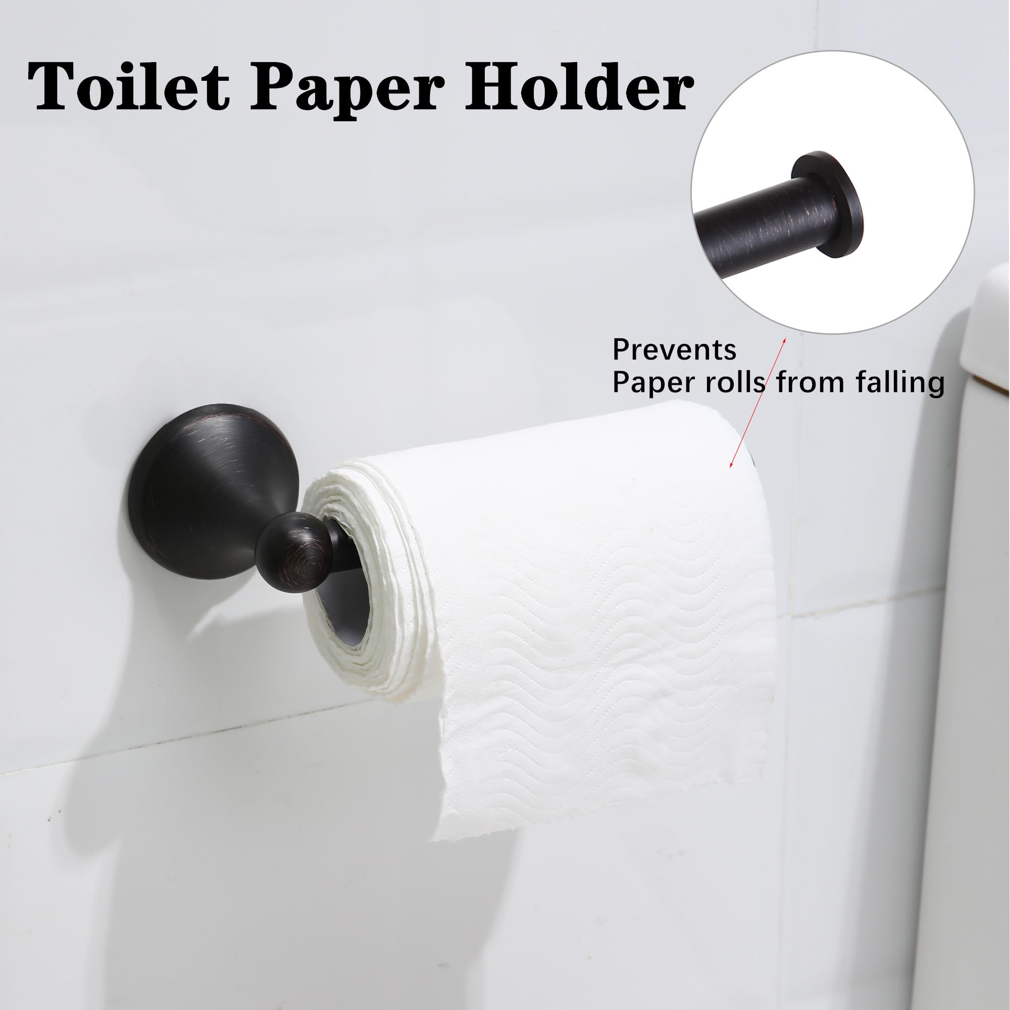 Ntipox 4 Piece Bathroom Hardware Accessories Set Oil Rubbed Bronze,24 Inch Towel Bar Set,Towel Rack Set,Bathroom Towel Holder Se