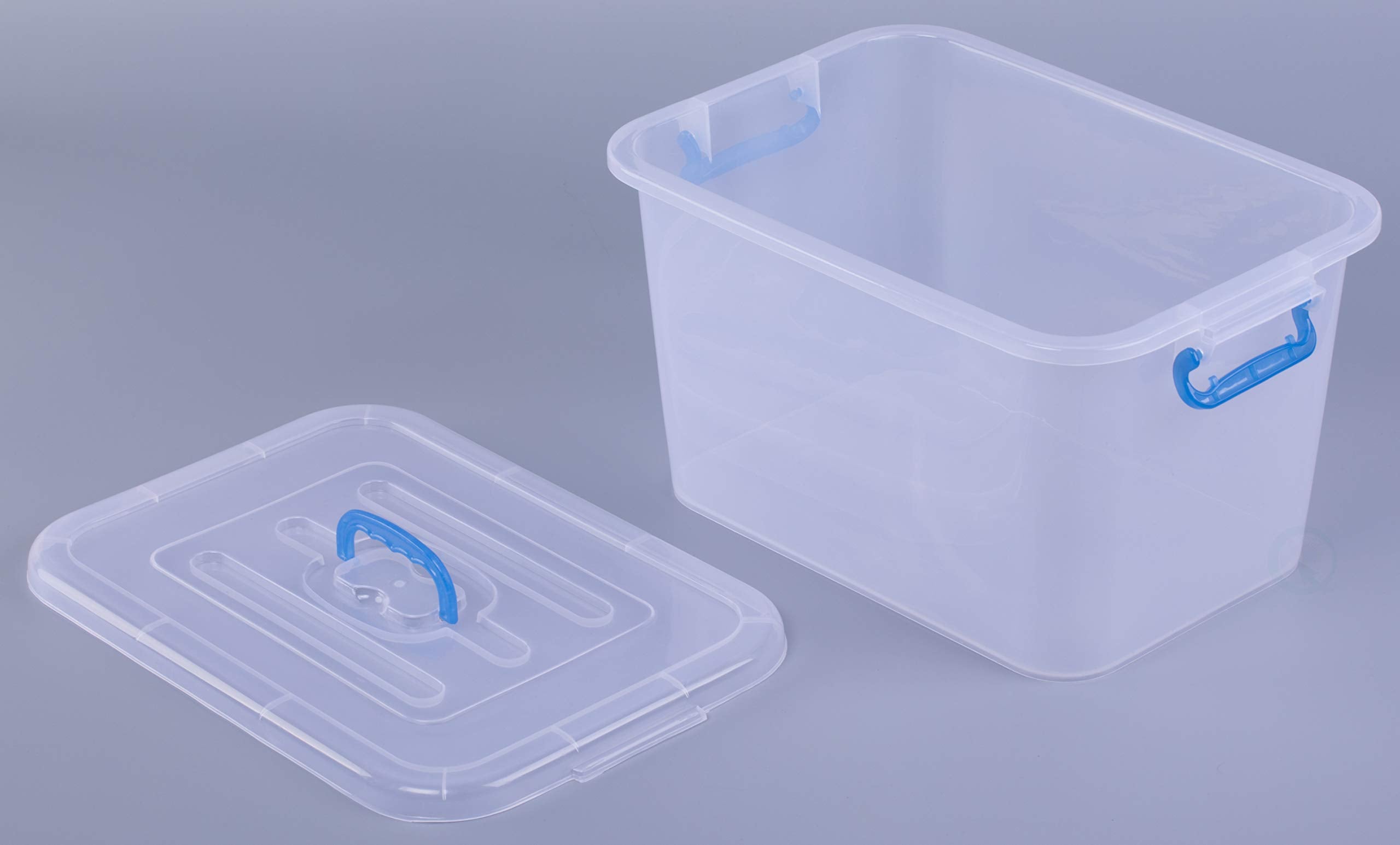 Basicwise Large Clear Storage Container With Lid And Handles
