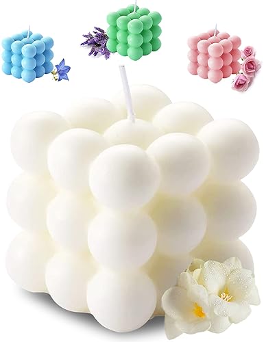 Aokala Scented Bubble Cube Candles for Home, Scented, 5.4 oz Soy Wax Aromatherapy Candle, Aesthetic Room Decor Cute Danish Paste
