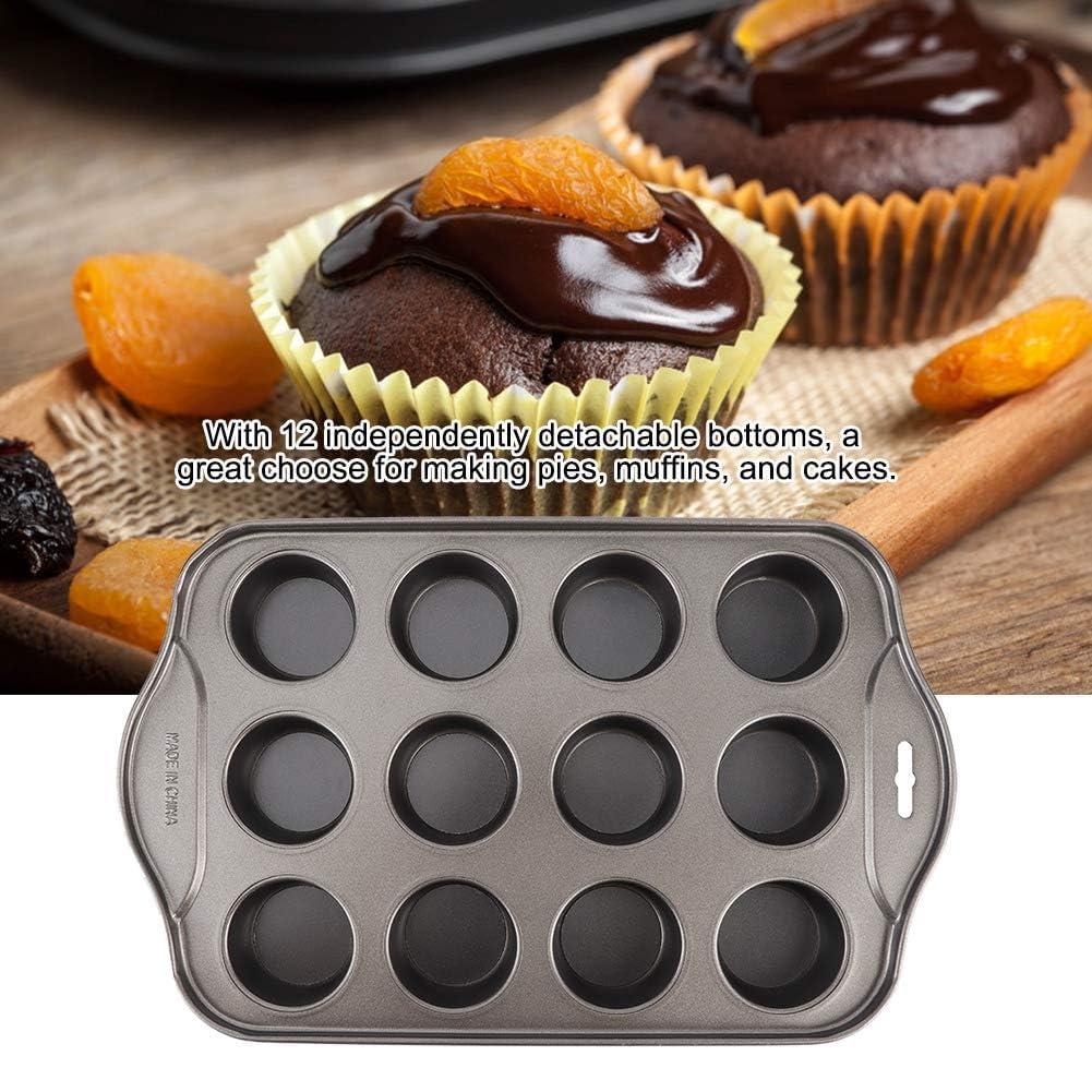 Beufee Mini Cheesecake Pan - 12 Cavity Nonstick Carbon Steel Bakeware, Silver Model Beufeetib7vfpduo