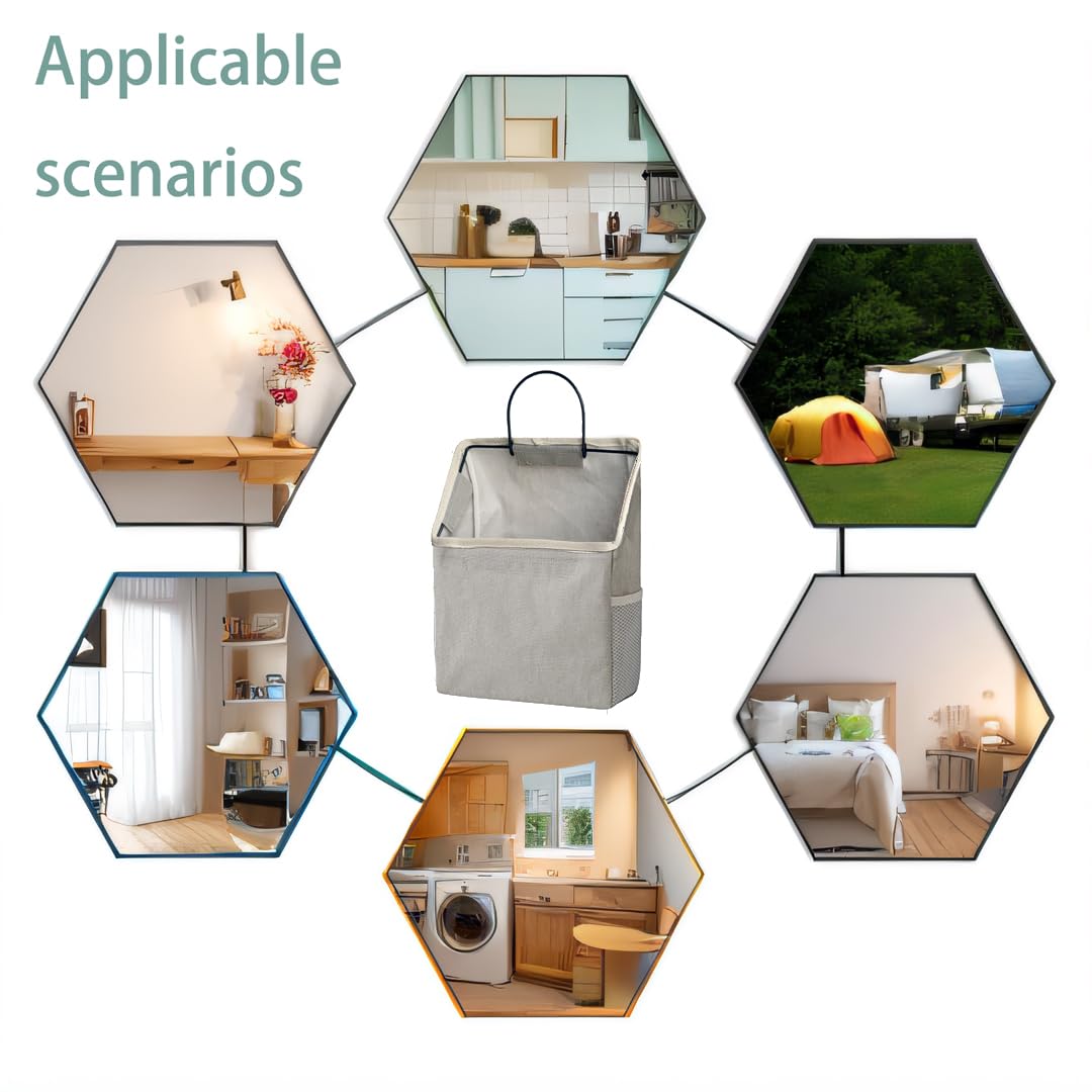 Smaligola 2 Pack Wall Hanging Storage Bag, Hanging Organizer Bag With Sticky Hook, Wall Organizer For Dormitory Bathroom Bedroom