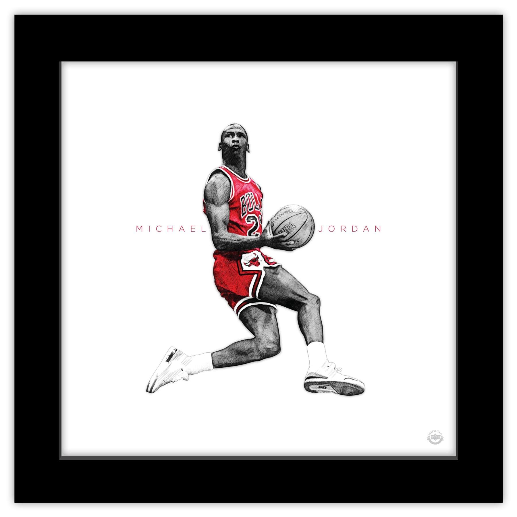 Trends International Gallery Pops Michael Jordan - Iconic Jordan Wall Art Wall Poster, 12 x 12, Black Frame Version