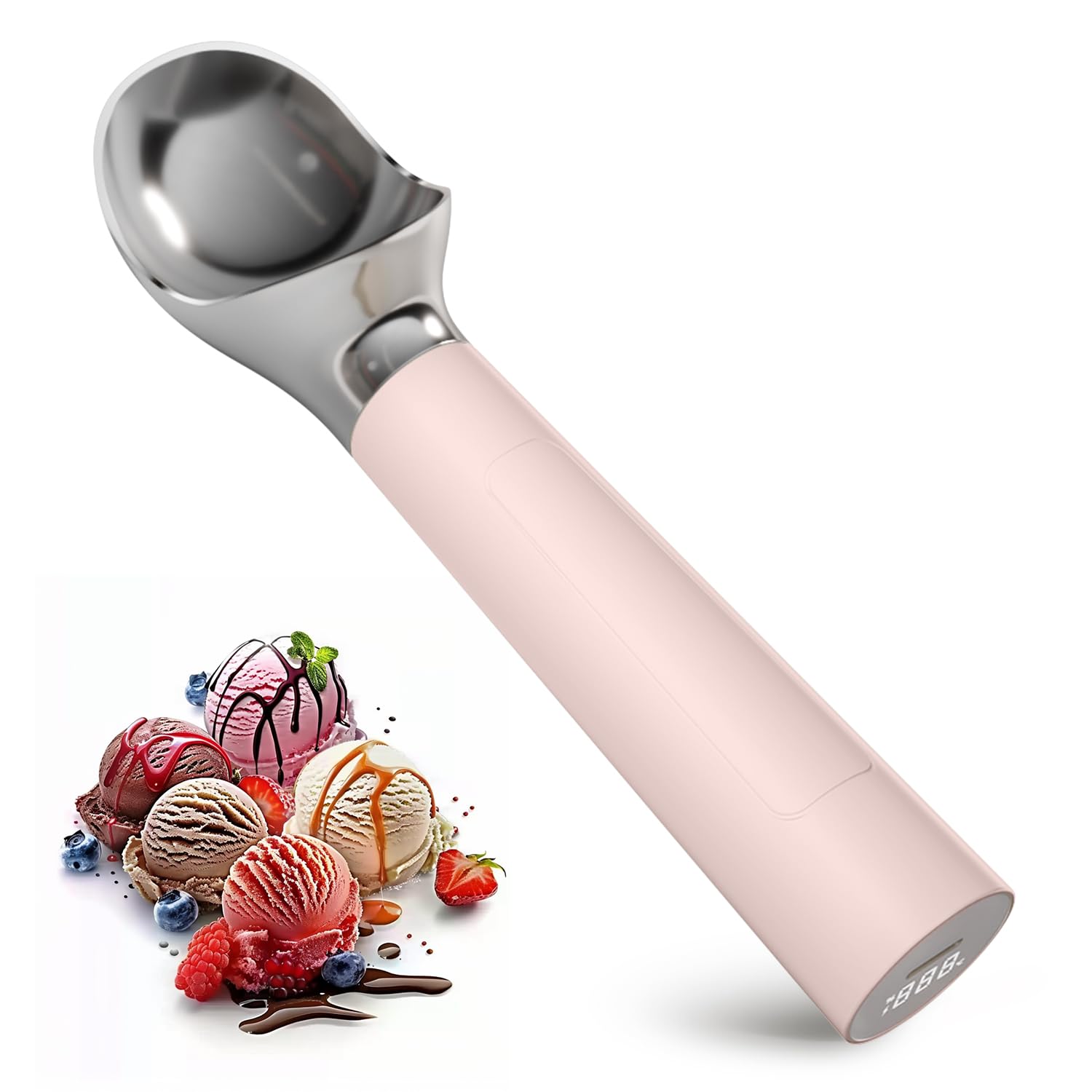 Heated Ice Cream Scoop, Rechargeable Electric Scooper for Hard IceCream, Self Warming Spoon Max to 158?, Rust-Proof, anti freeze