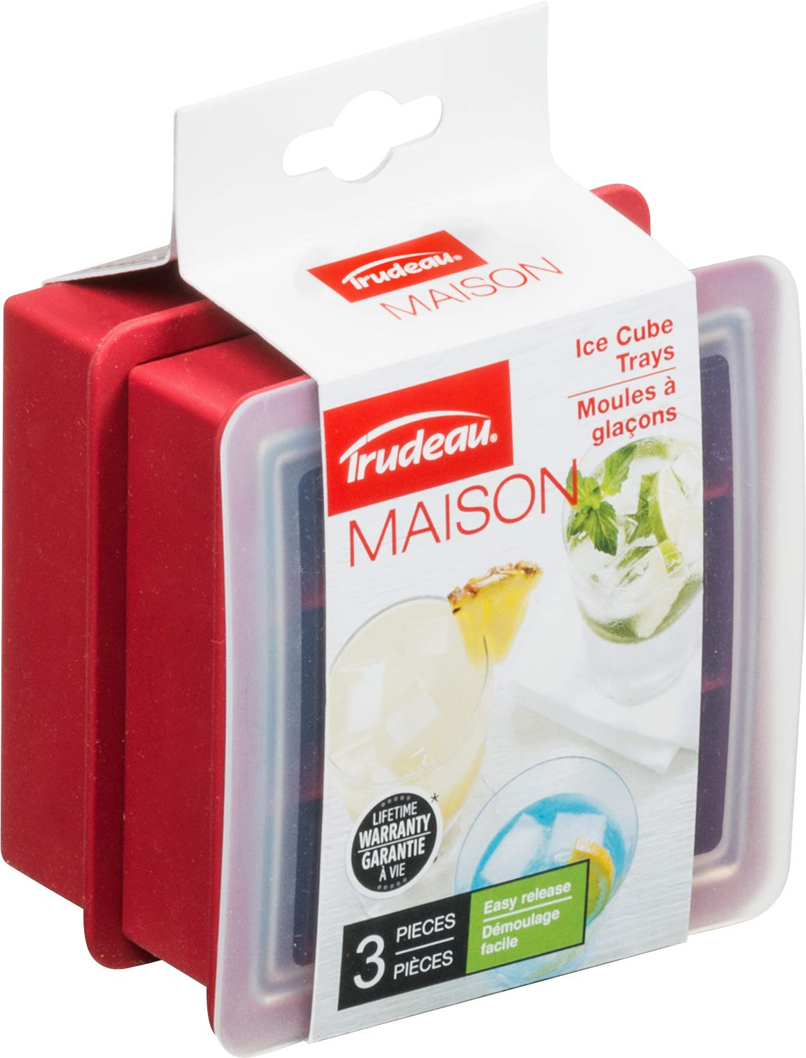Trudeau Maison Silicone Ice Cube Trays (Set Of 2), Red