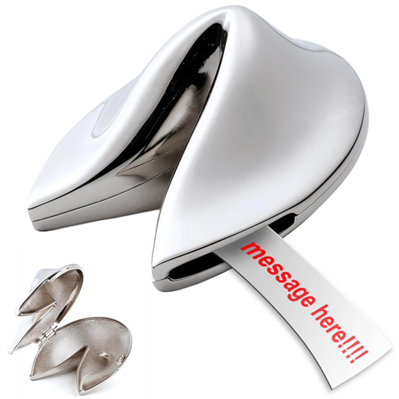 Natico Originals Non-Tarnishing Silver Fortune Cookie Paperweight, Desktop Gift, Resturant Decor (60-2700)