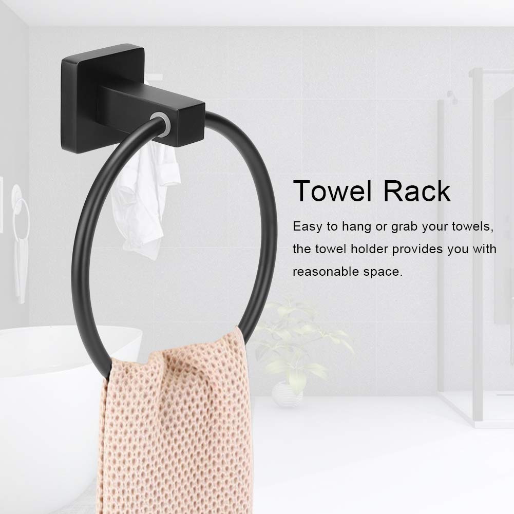 Towel Ring Simple Durable Wall Mounted Kitchen Bathroom Round Towel Rack Holder Hanger Hardware Space Saver