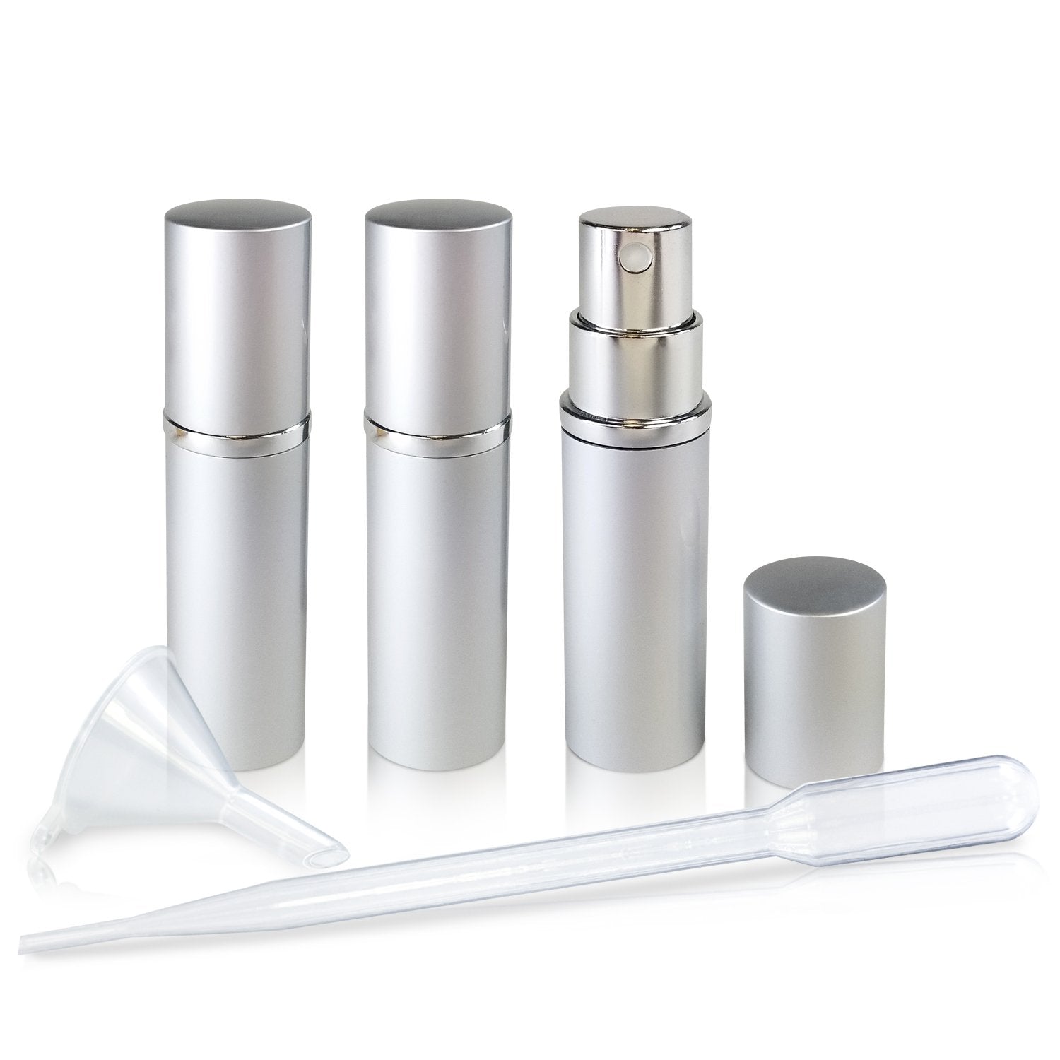 L'Autre Peau Refillable Perfume & Cologne Fine Mist Atomizers With Metallic Exterior & Glass Interior - 5Ml Portable Travel Size