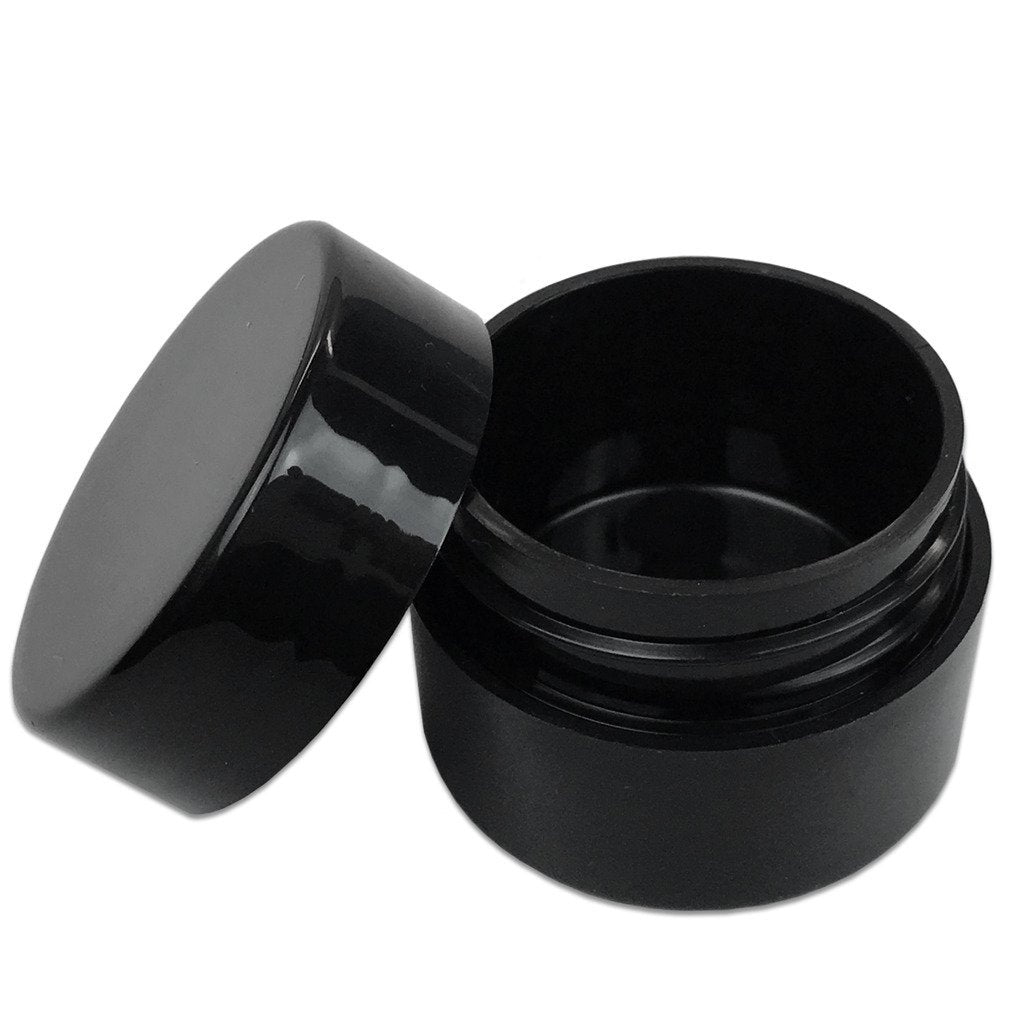 Beauticom 12 Pieces 7G/7Ml (0.25Oz) Black Sturdy Thick Double Wall Plastic Container Jar With Foam Lined Lid For Lotion, Creams,