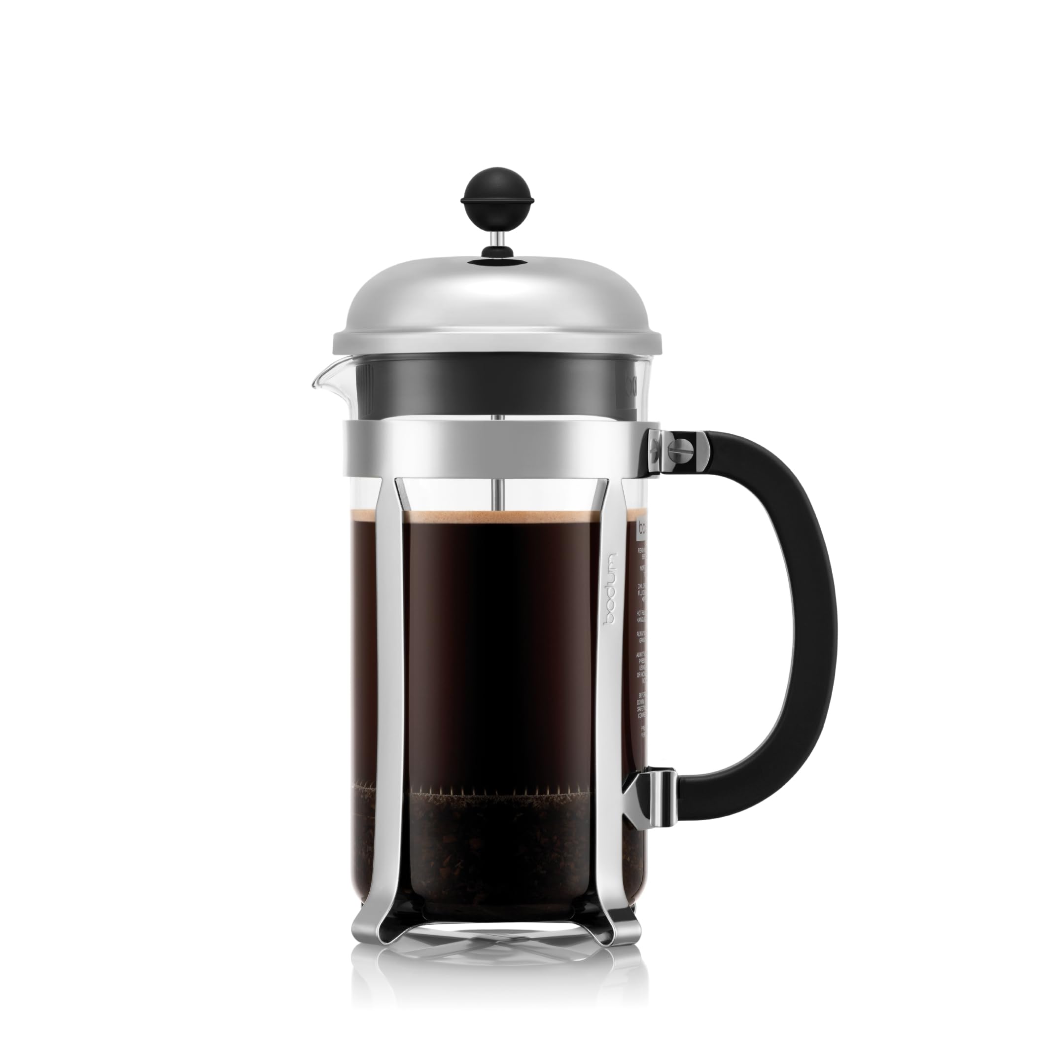 Bodum 34oz Chambord French Press Coffee Maker, High-Heat Borosilicate Glass, Polished Stainless Steel - Made in Portugal