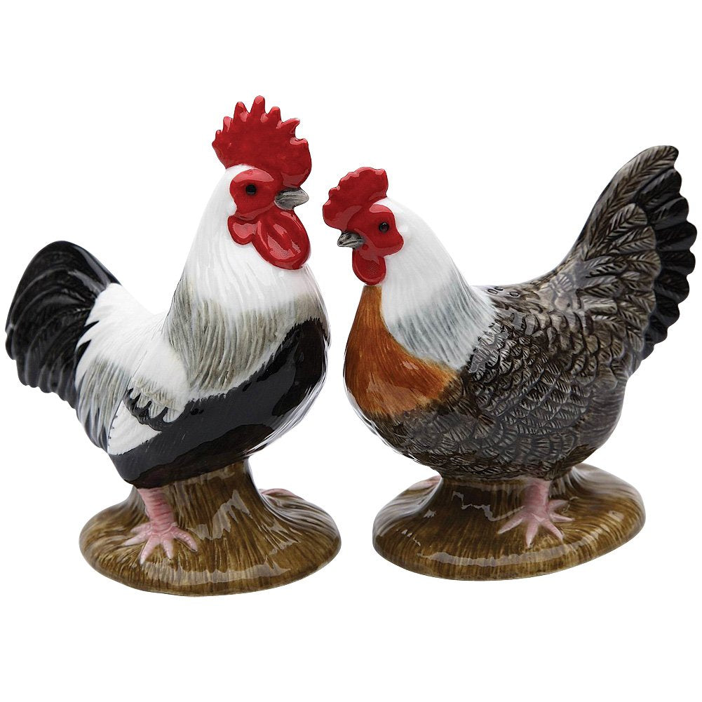 StealStreet SSCG20883 Painted Pair of Roosters Salt and Pepper Shakers Set, Black, 3 5/8 x 2 3/8 x 3 7/8H