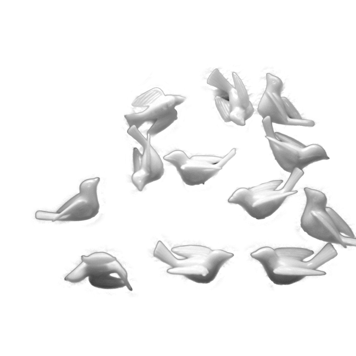 Dove, White Plastic 1.5'' Pack Of 72, Party Favor, Cake Decor.