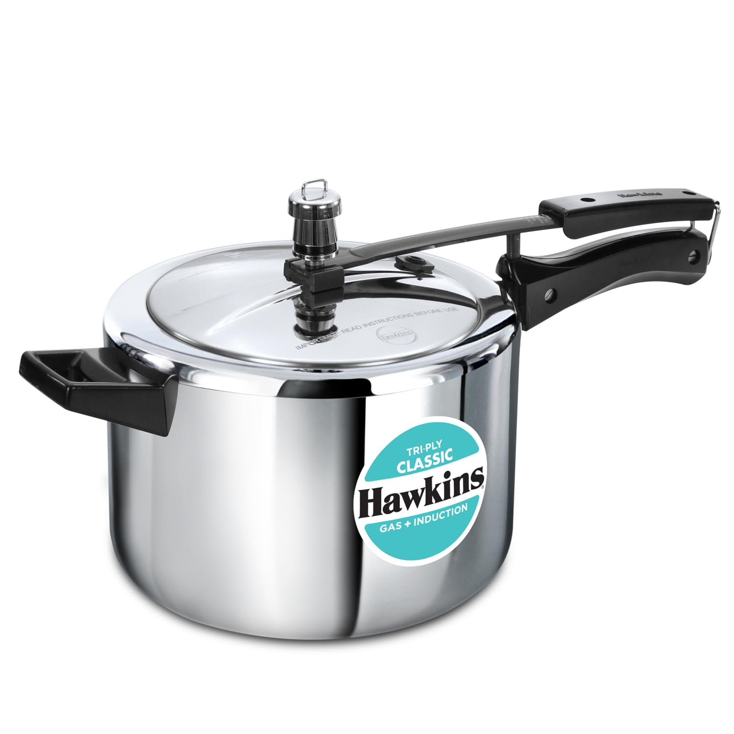 Hawkins Classic 5 Litre Tri-Ply Pressure Cooker, Triply Stainless Steel Inner Lid Cooker, Silver (Sstcl50)