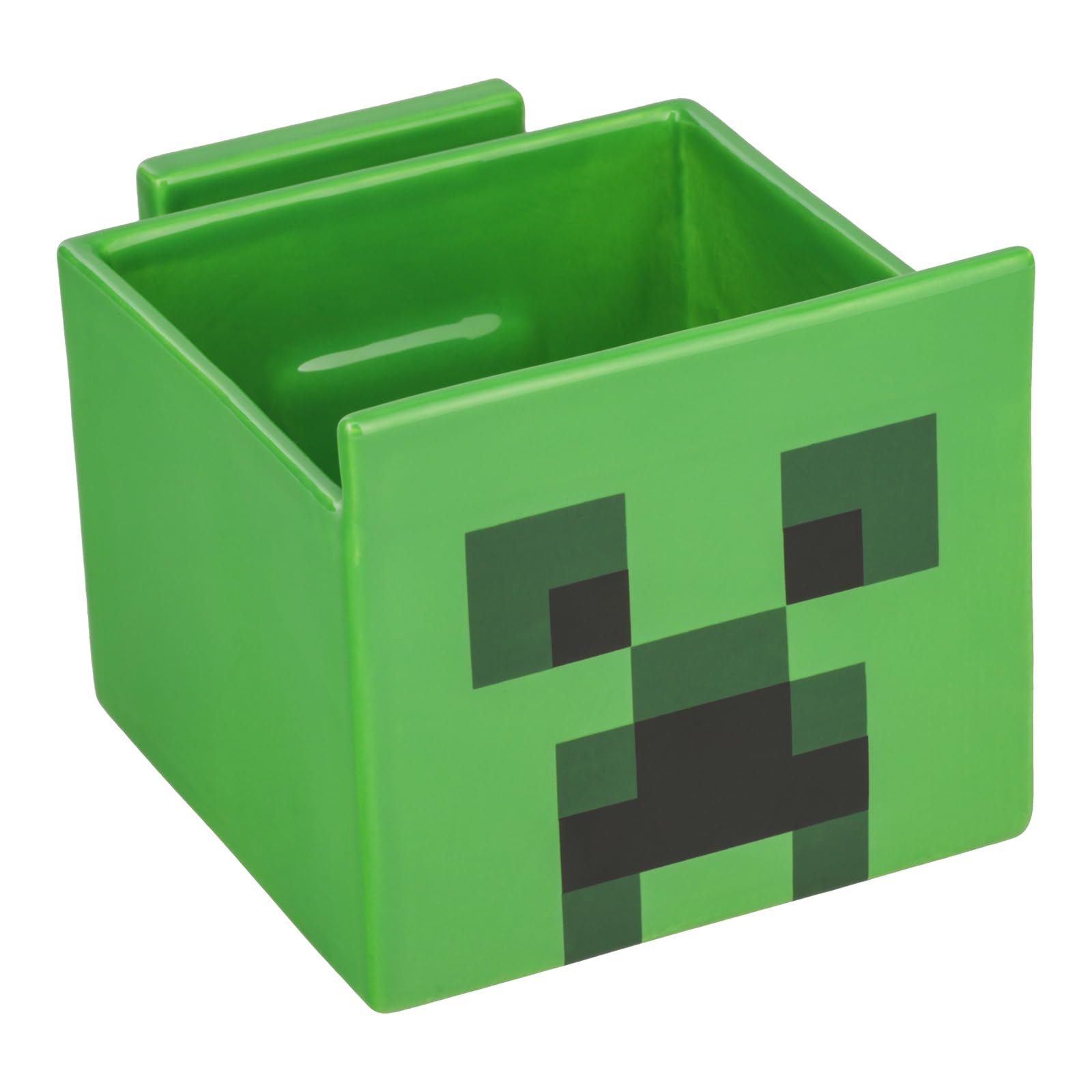 Paladone Minecraft Creeper Ceramic Streaming Snack Bowl with Phone Holder, Officially Licensed Kitchenware Gaming Gifts for Boys