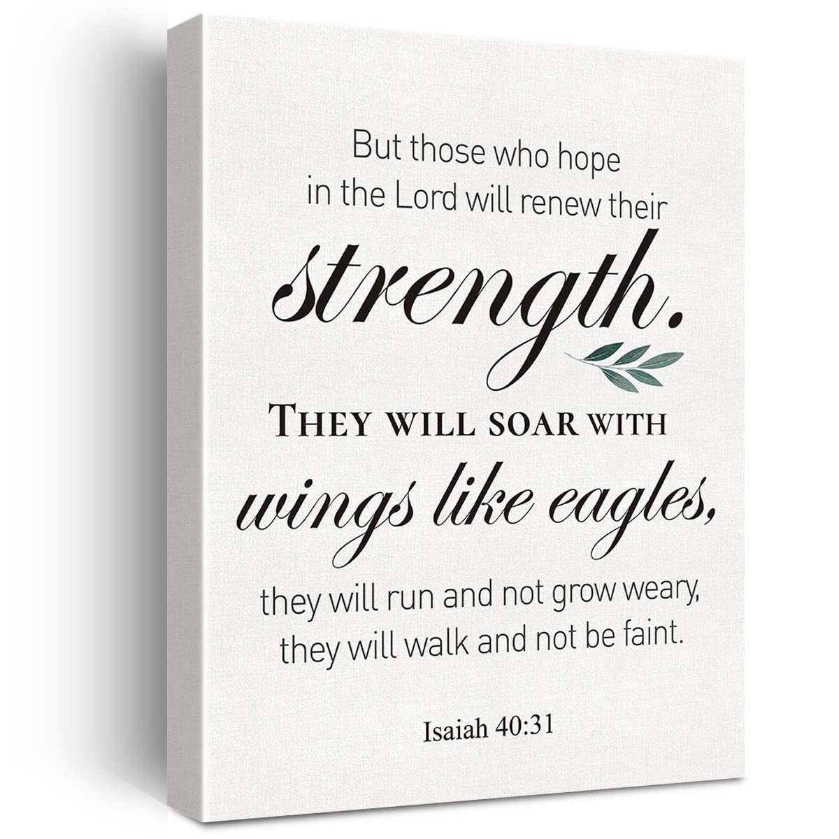 Christian Canvas Wall Art Motivational Isaiah 40:31 Canvas Print Positive Scripture Bible Verse Painting Home Wall Decor Framed 