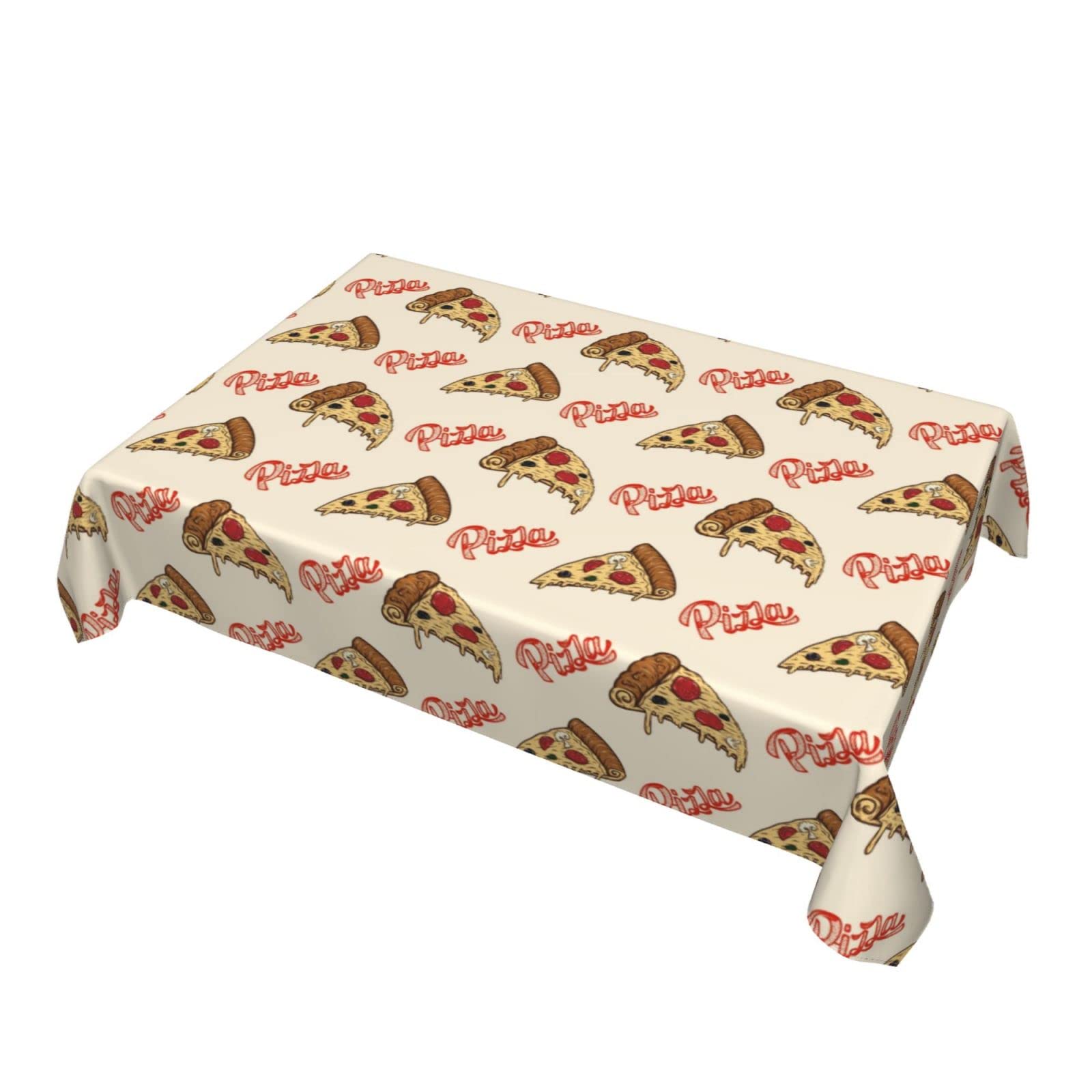 Cute Pizza Food Waterproof Tablecloth For Kitchen Dinning Room Decor Picnic Birthday Party,Funny Table Cloth Outdoor Indoor Tabl