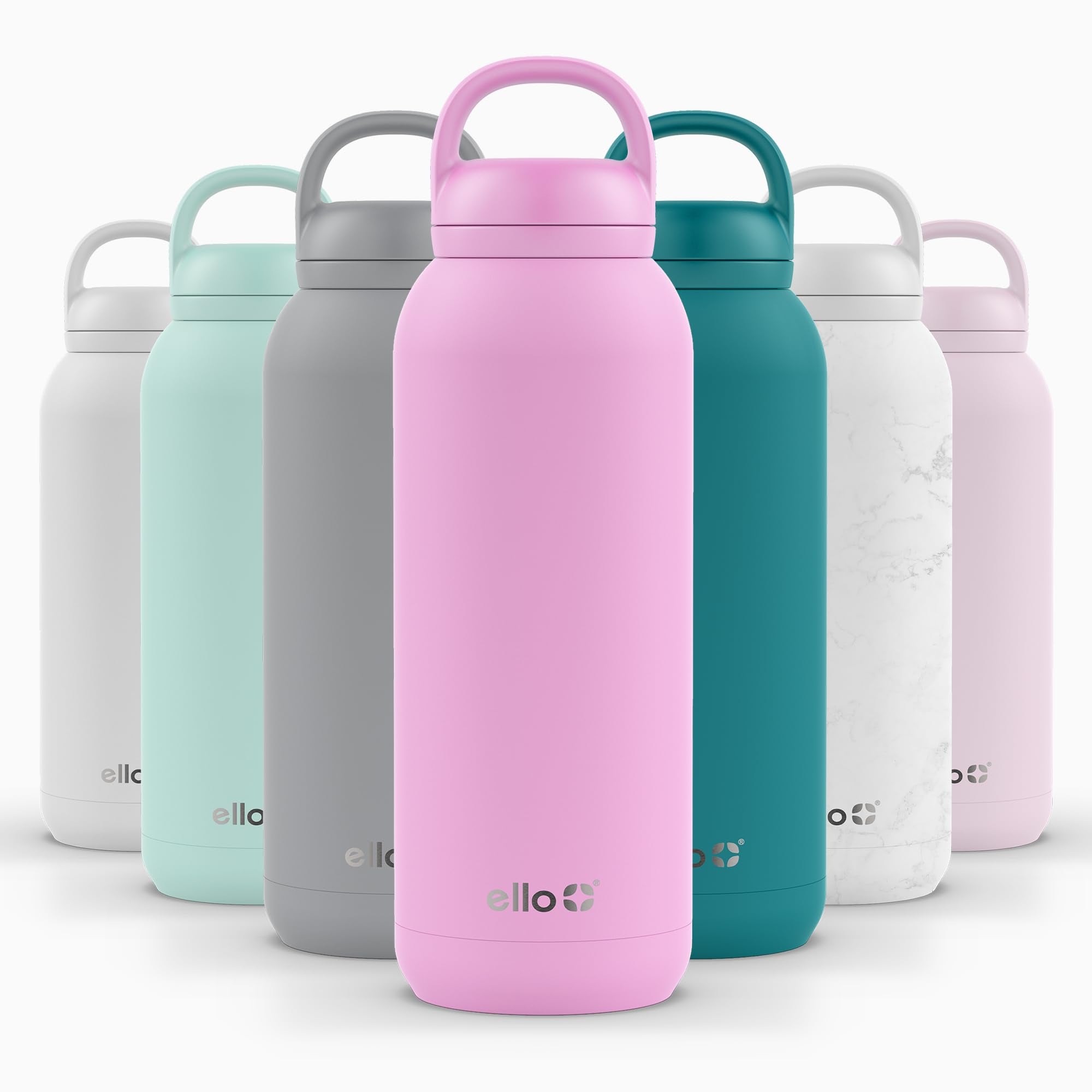 Ello Cooper Twist 40oz Stainless Steel Water Bottle with Chug Lid | Leak Proof | Double Walled and Vacuum Insulated | Built in C