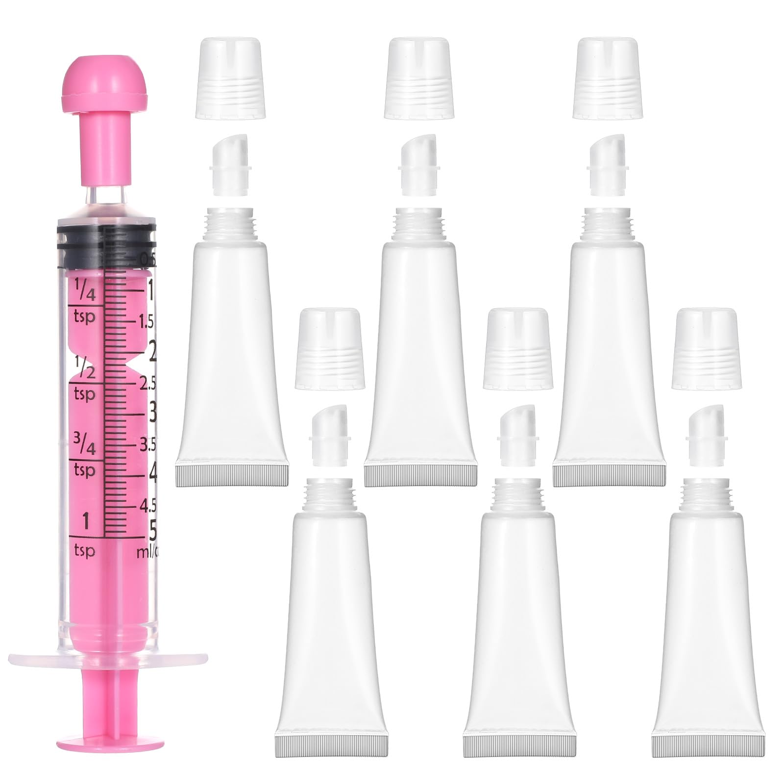 Ptwola 50PCS Empty Lip Gloss Tubes Balm 8ml Travel Toothpaste Container