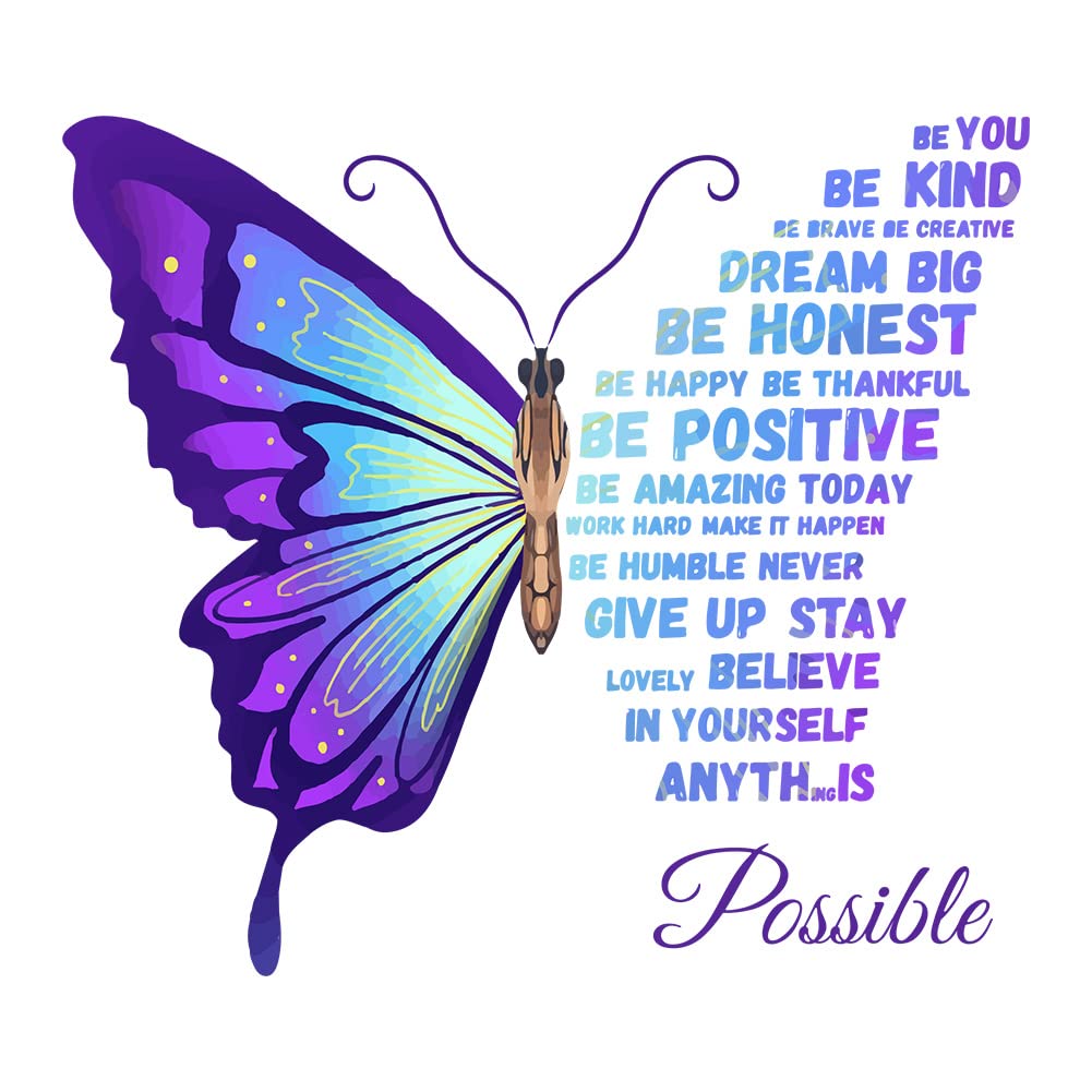 SUPERDANT Butterfly Wall Sticker Inspirational Quotes Home Wall Decor Motivational Positive Saying Decals Butterfly Vinyl Wallpa