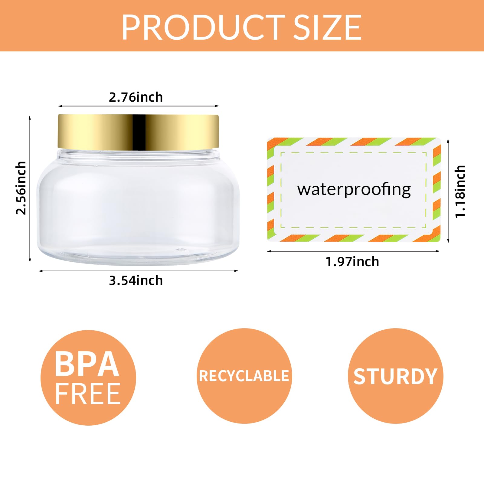24 Pack 8 Oz Plastic Containers With Lids And Waterproof Label Bpa Free - Refillable Transparent Cosmetic Containers For Body Bu