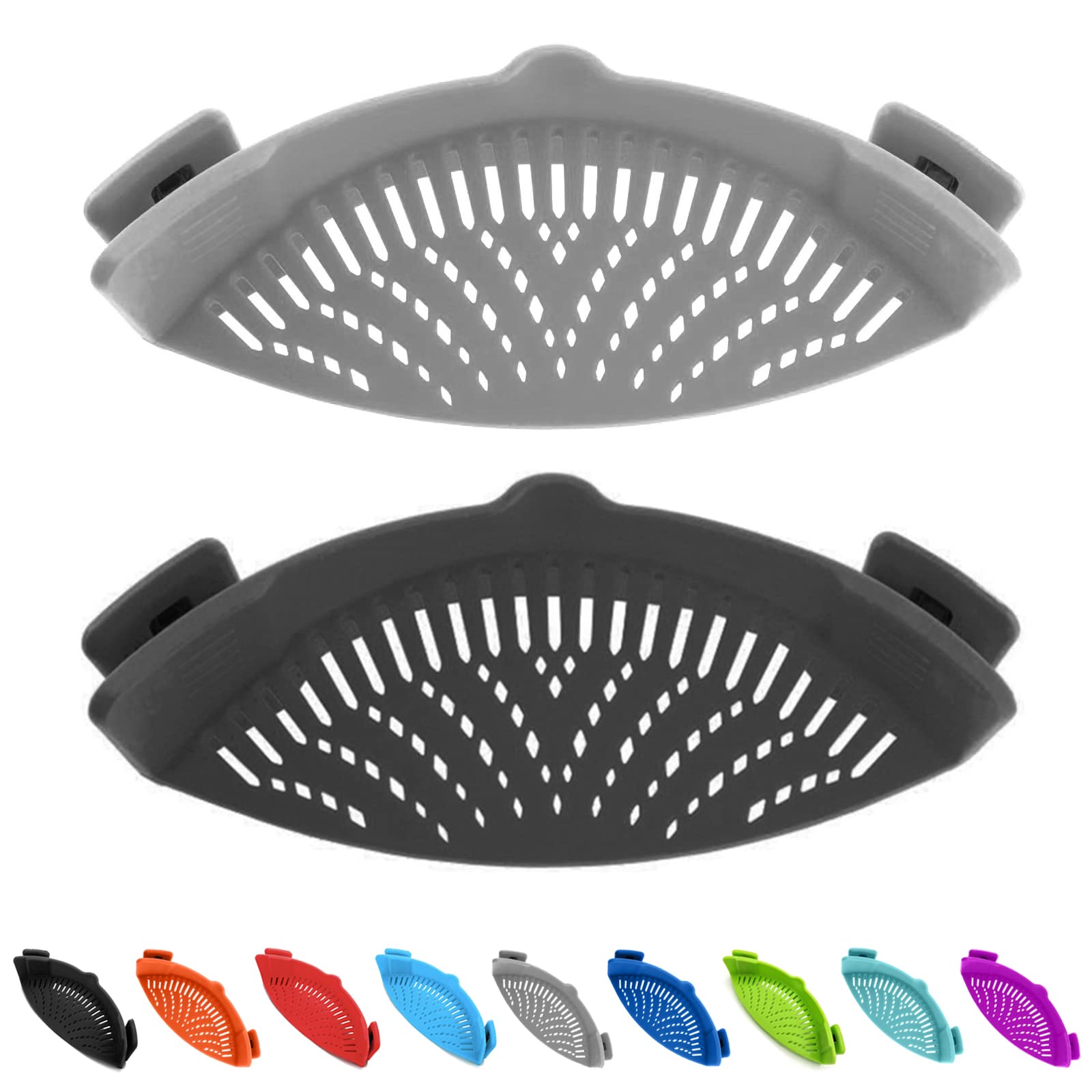 Clip On Kitchen Food Strainer For Spaghetti, Pasta, Meat, Fruits, Vegetables. Silicone Kitchen Food Strainer For Pots & Bowls. (