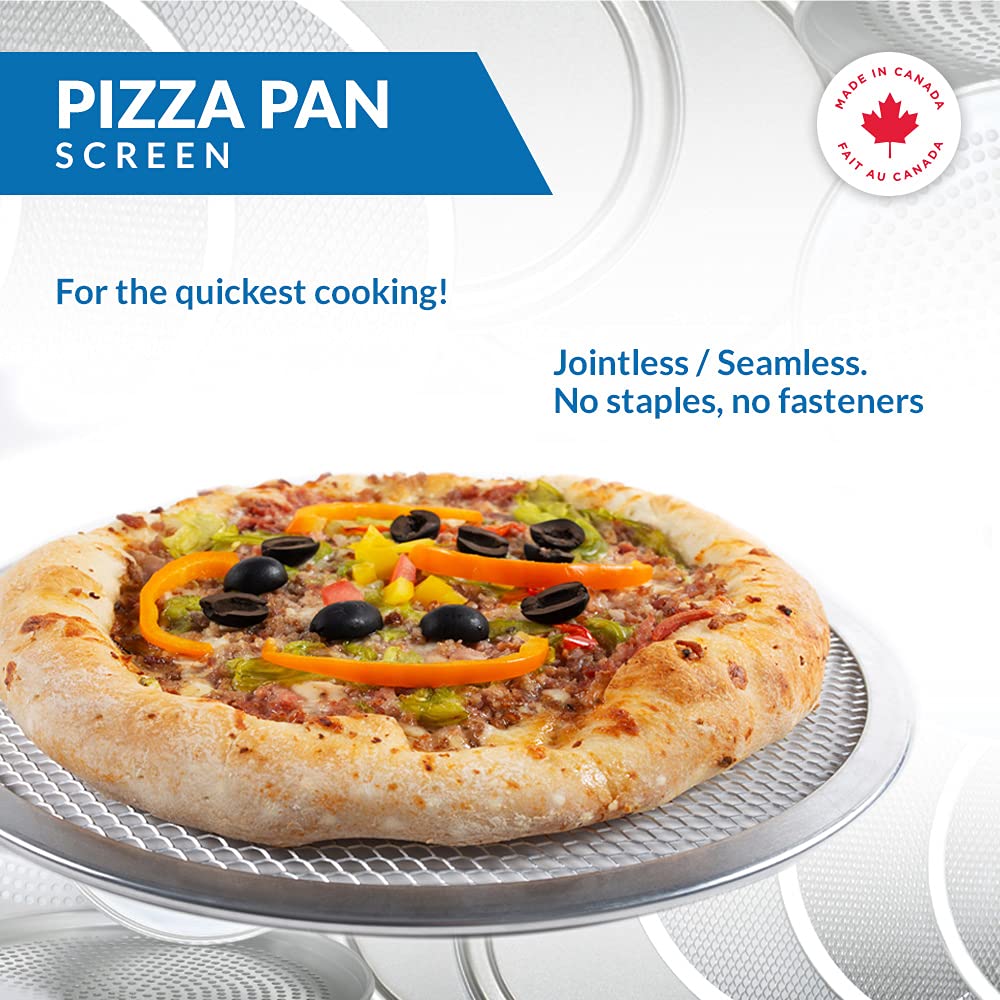 Norjac Pizza Baking Screen, 18 Inch, 2 Pack, Seamless, Restaurant-Grade Aluminum