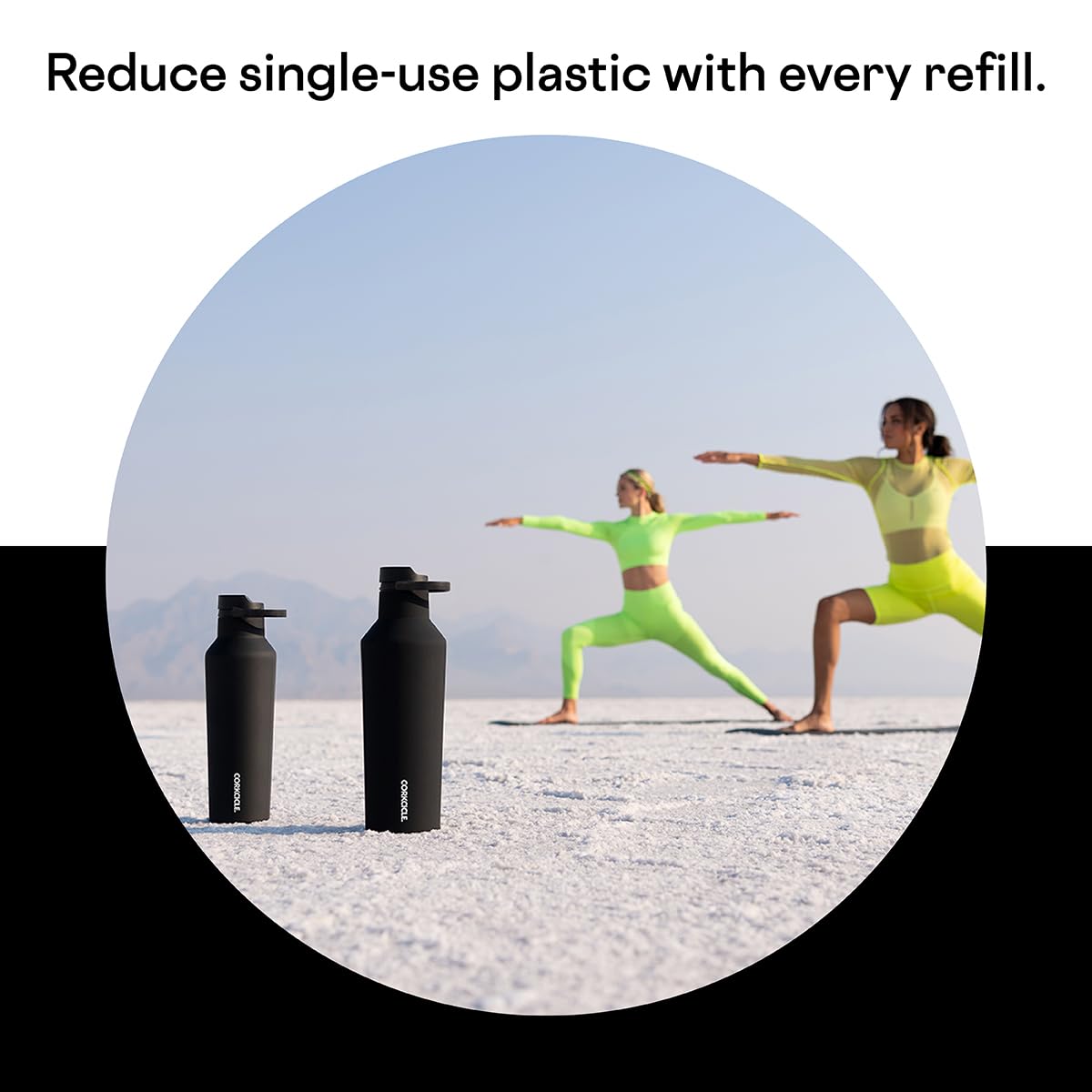 Corkcicle Sport Canteen Insulated Tumbler, Matte Black, 20 Oz - Reusable Water Bottle Keeps Beverages Cold For 25 Hours & Hot 12
