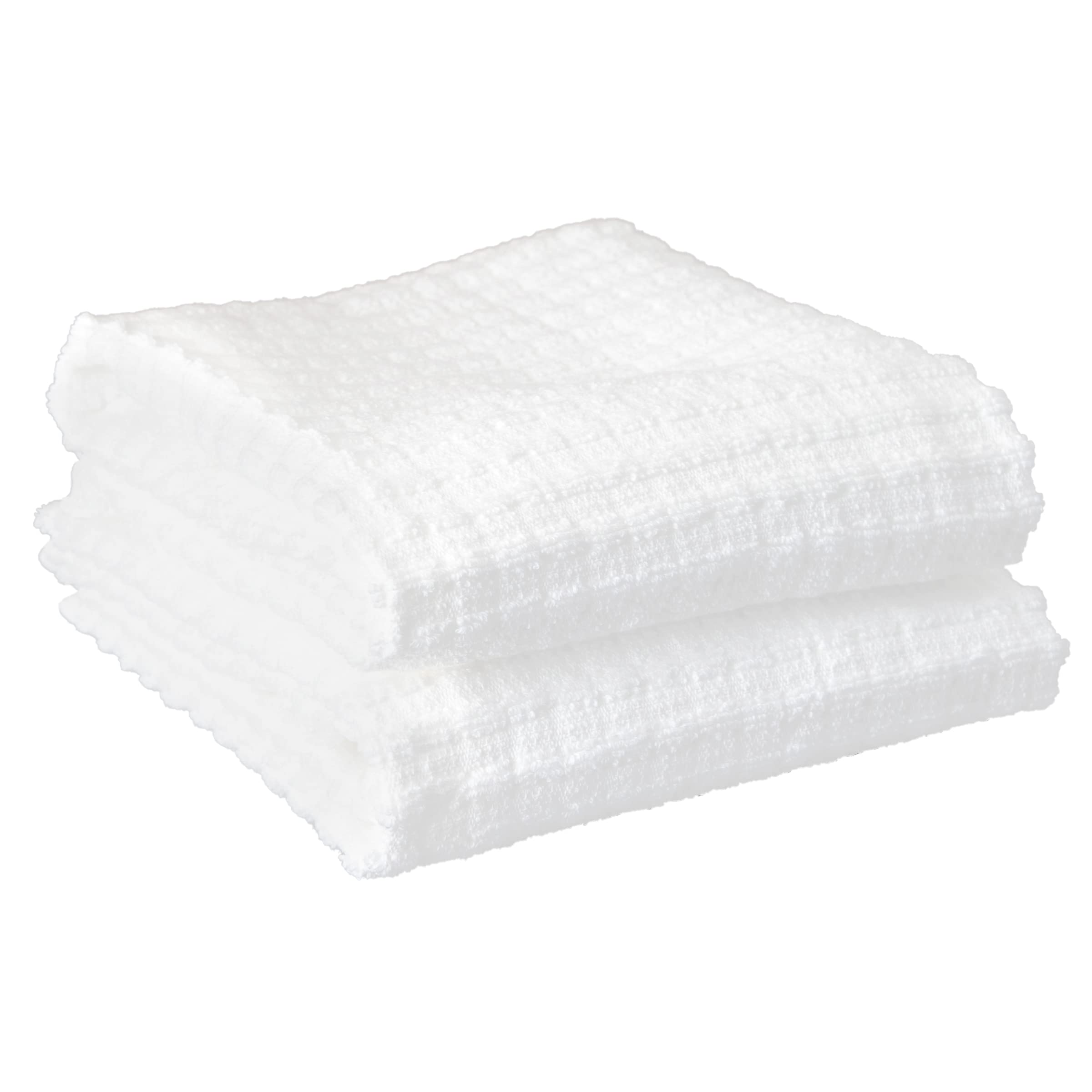 Ritz Royale Collection 100% Combed Terry Cotton, Highly Absorbent, Oversized, Kitchen Towel Set, 28 X 18, 2-Pack, Solid White