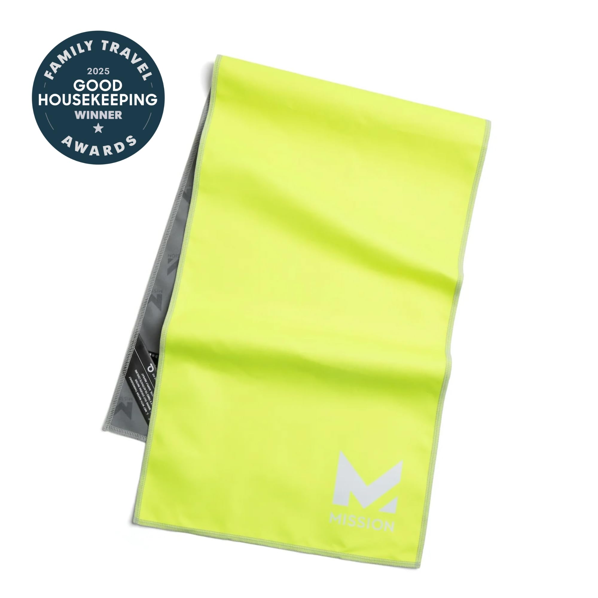 Mission Original Cooling Towel, Safety Yellow - Soft, Durable Microfiber - Cools Up To 2 Hours - Upf 50 Sun Protection - Machine
